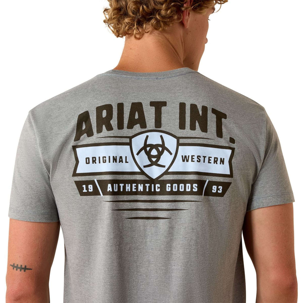 Ariat T-Shirt Banner Badge Hombres Gris