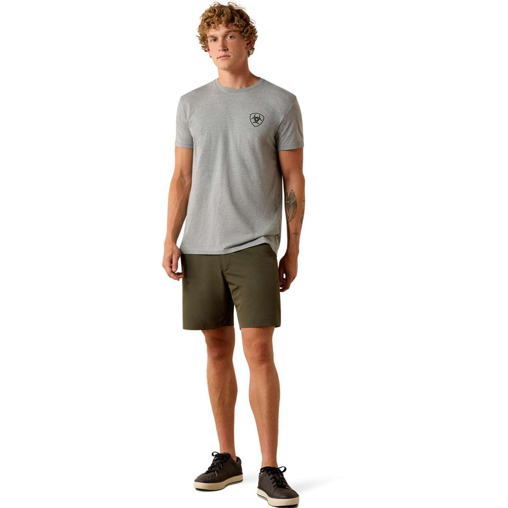 Ariat T-Shirt Banner Badge Hombres Gris