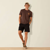 Ariat T-Shirt Strip Patriotic Badge Tee Hombres Brown Heather