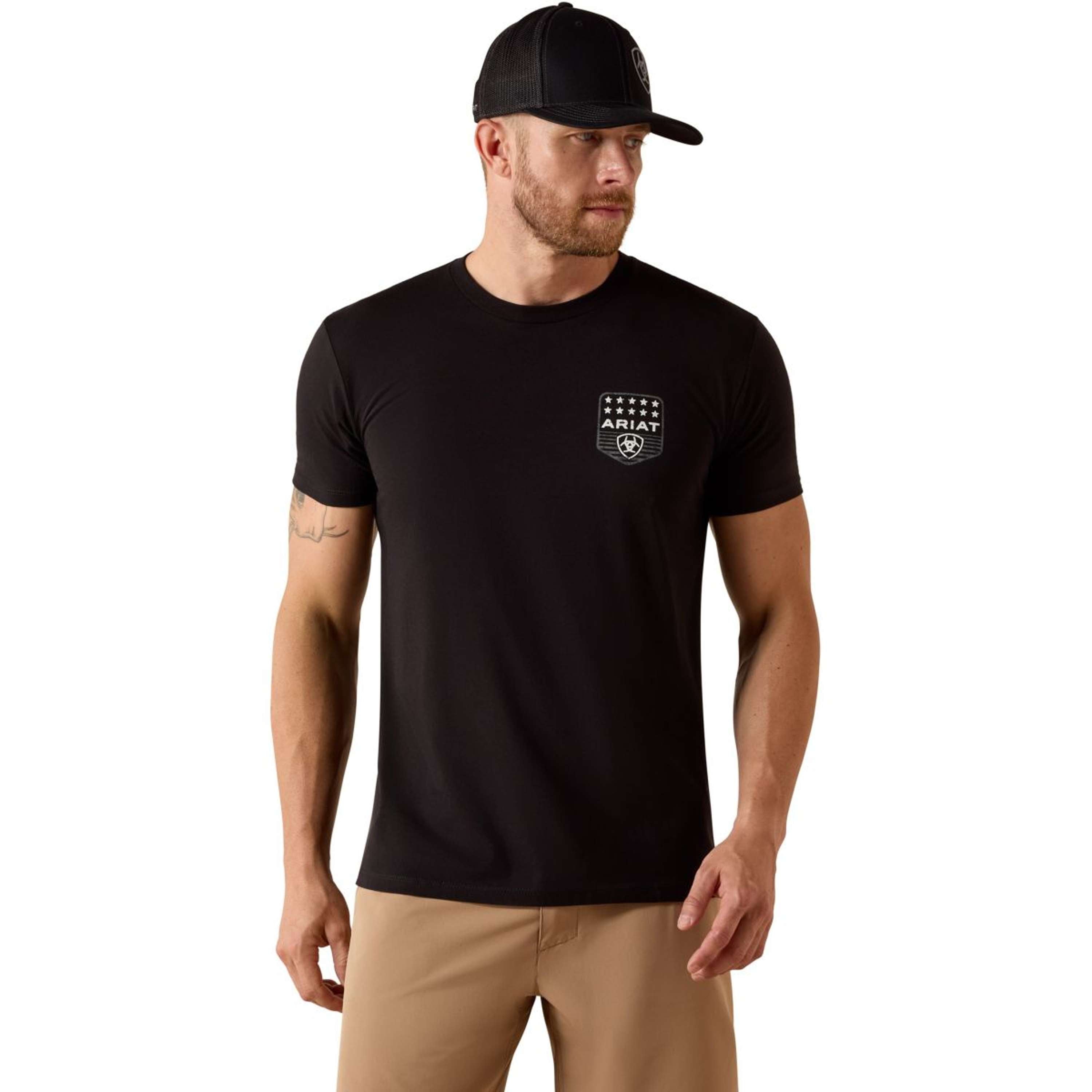 Ariat T-Shirt Patriotic Hombres Negro