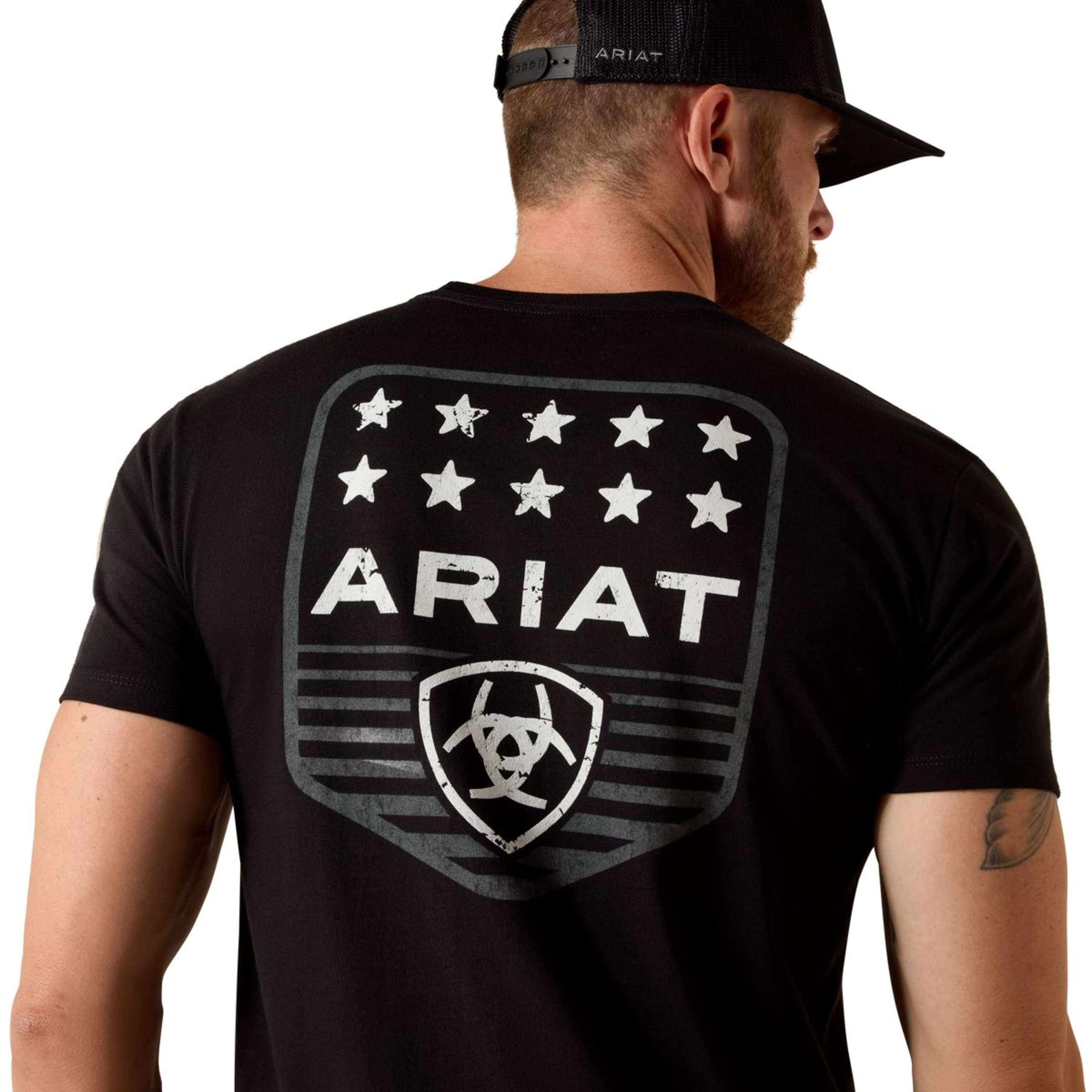 Ariat T-Shirt Patriotic Hombres Negro