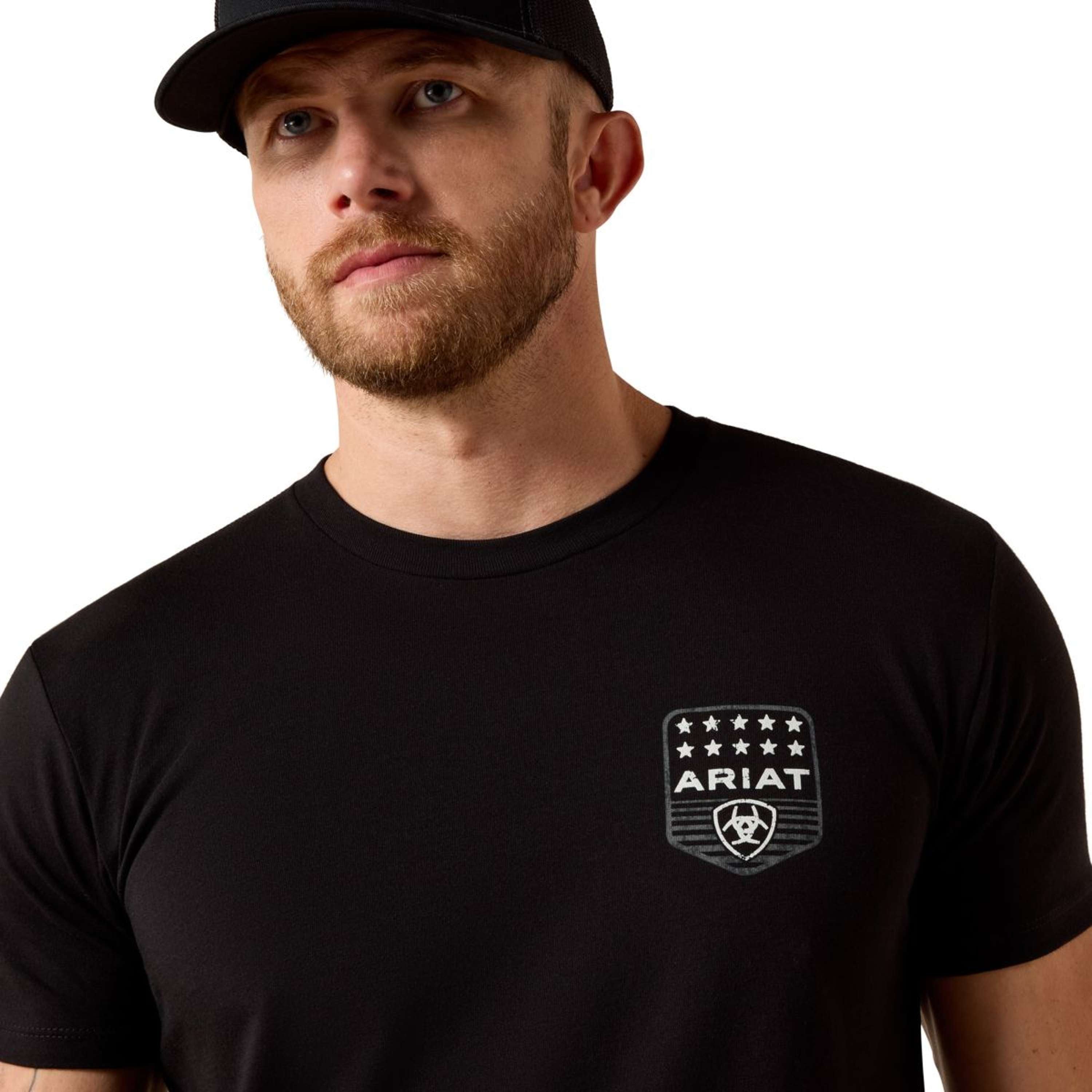 Ariat T-Shirt Patriotic Hombres Negro