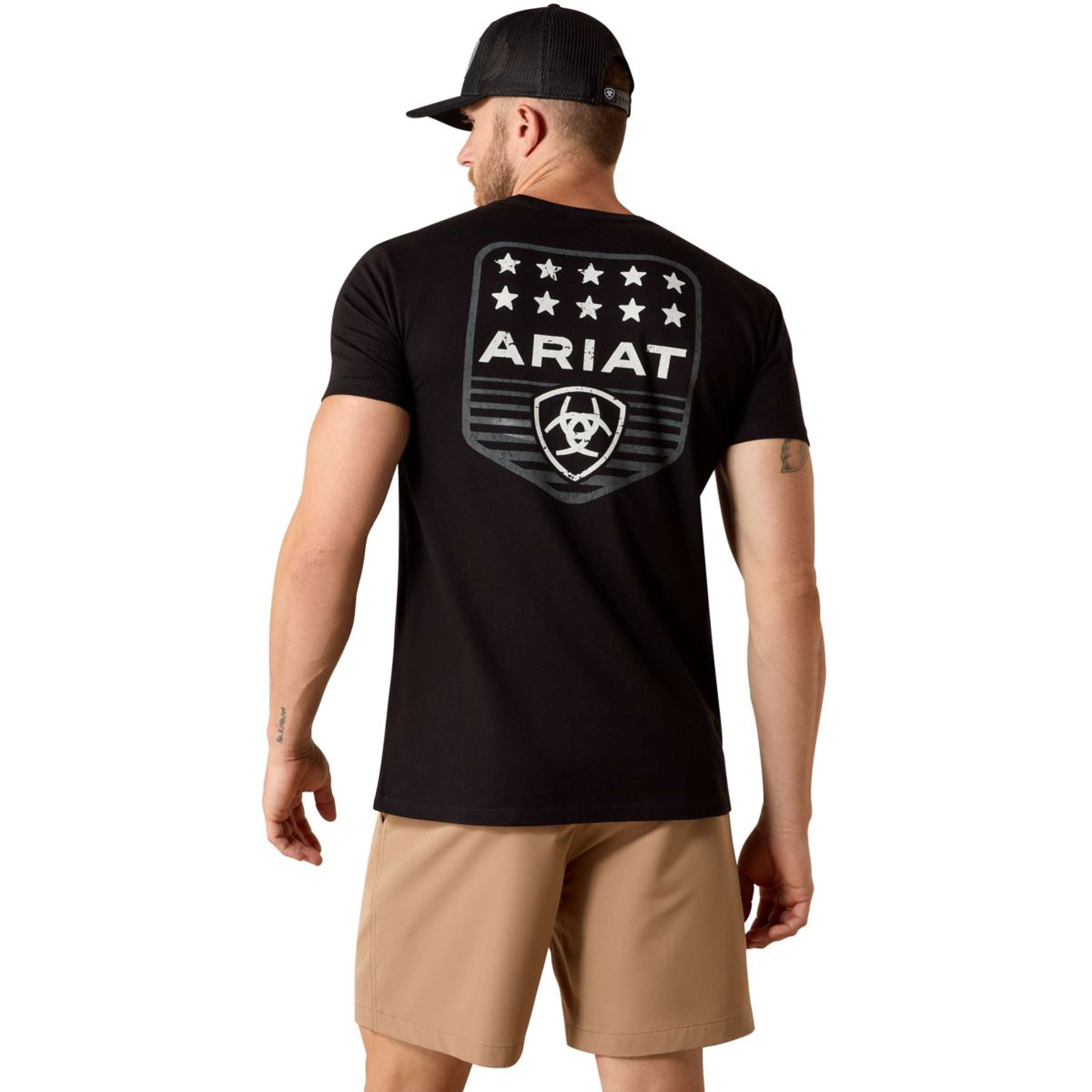 Ariat T-Shirt Patriotic Hombres Negro