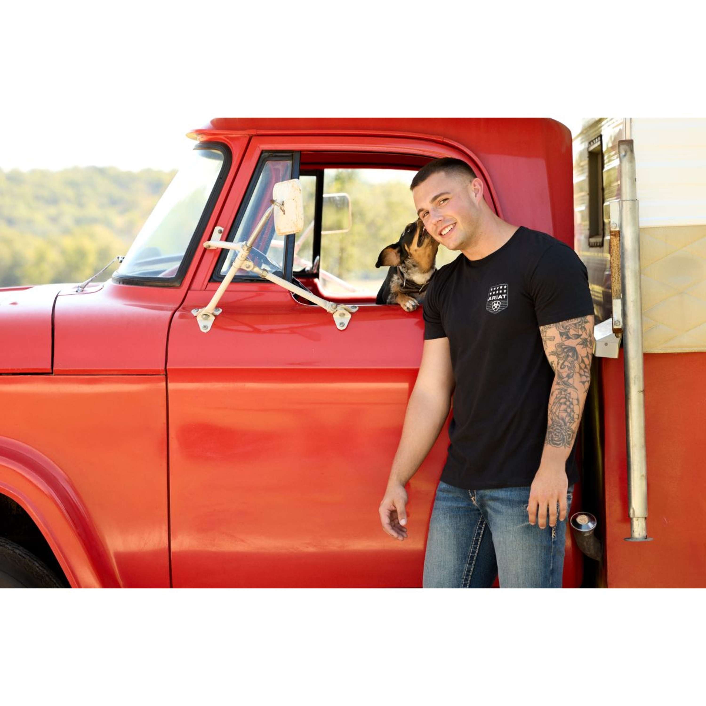 Ariat T-Shirt Patriotic Hombres Negro