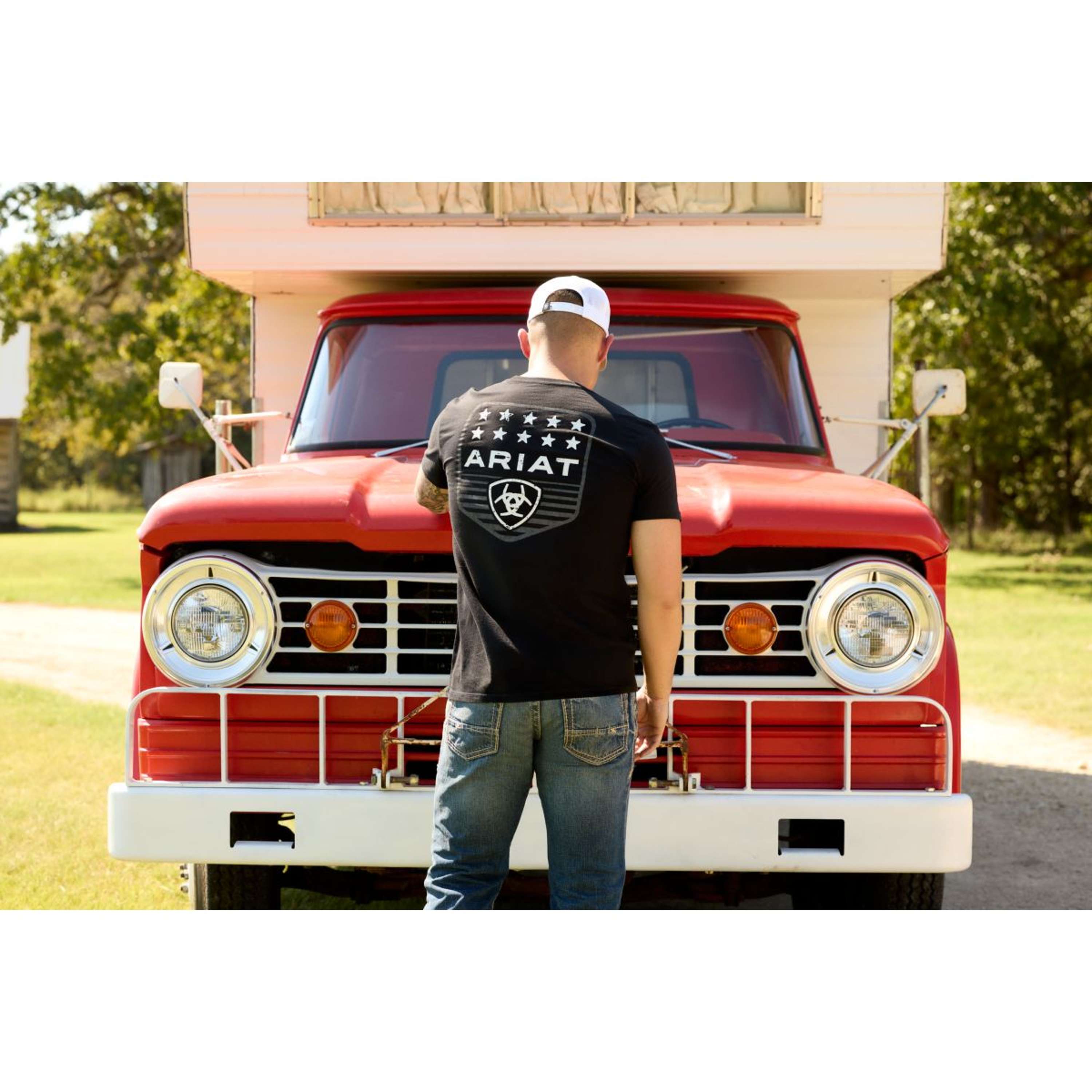 Ariat T-Shirt Patriotic Hombres Negro