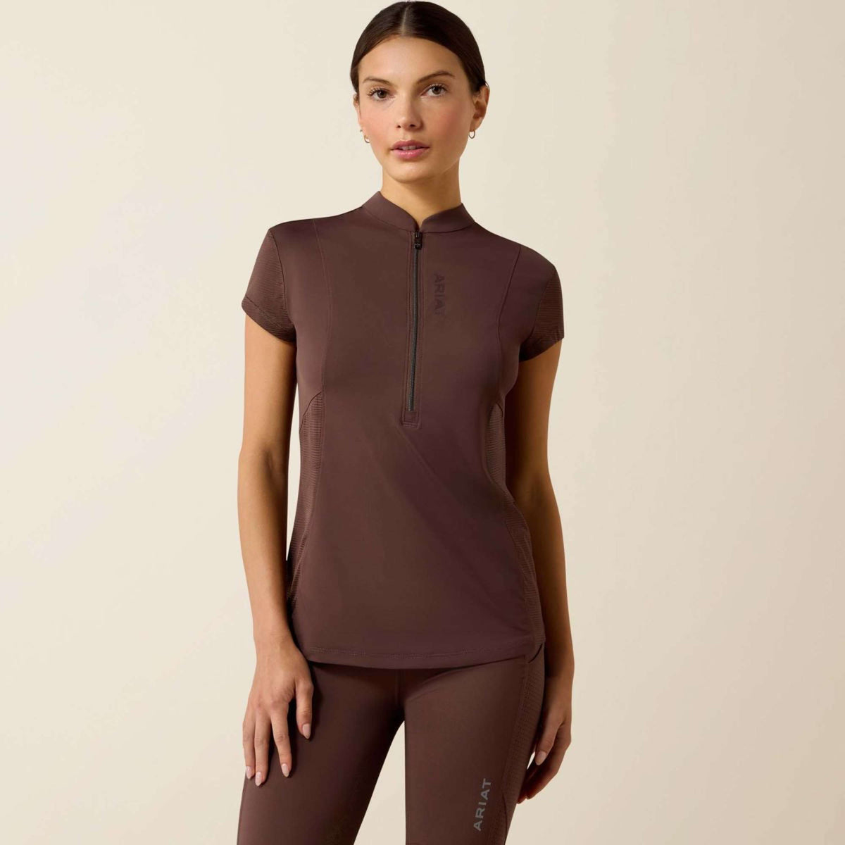 Ariat Camiseta Breathe 1/2 Zip Mujer Pommel Brown