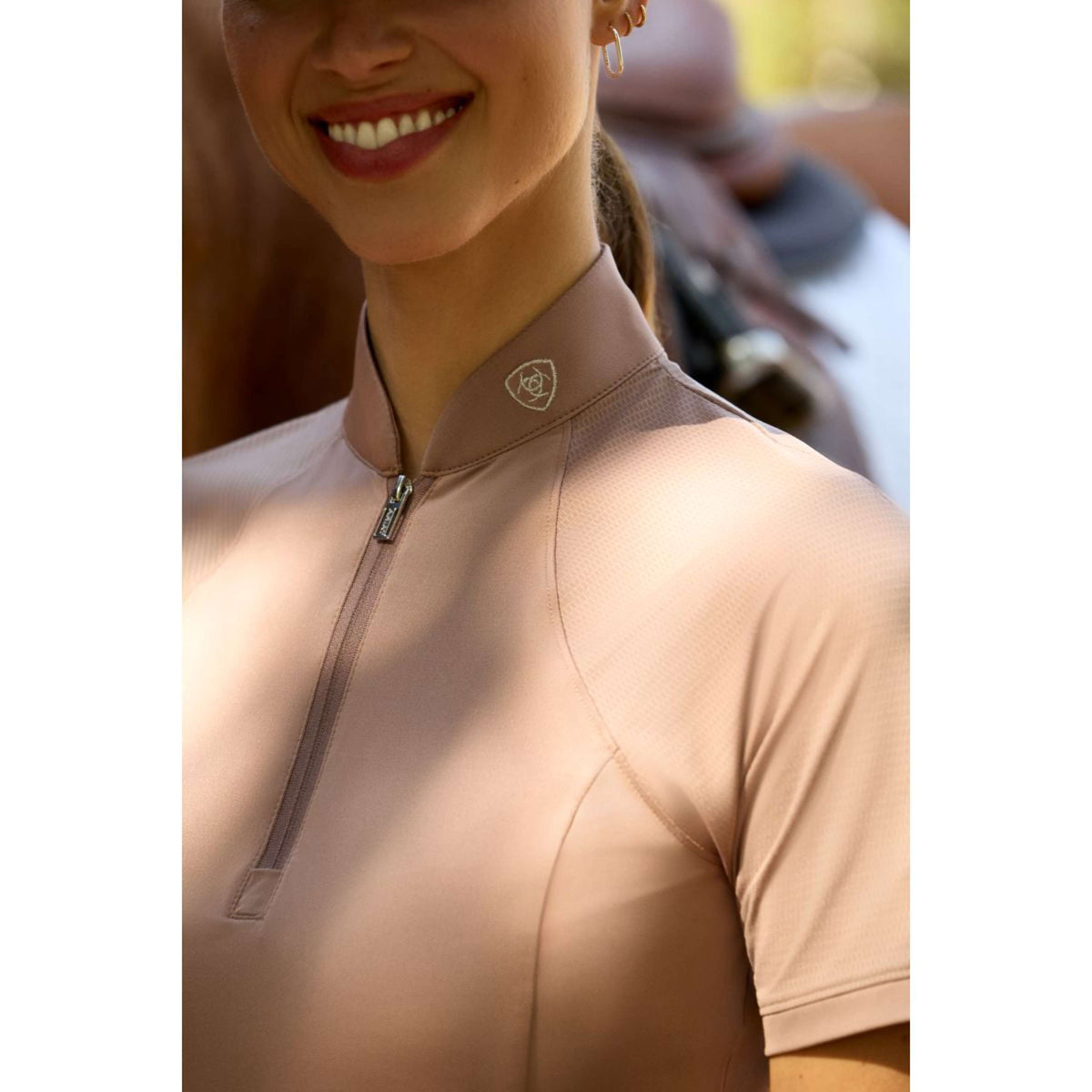 Ariat Camiseta Breathe 1/2 Zip Mujer Sepia Rose