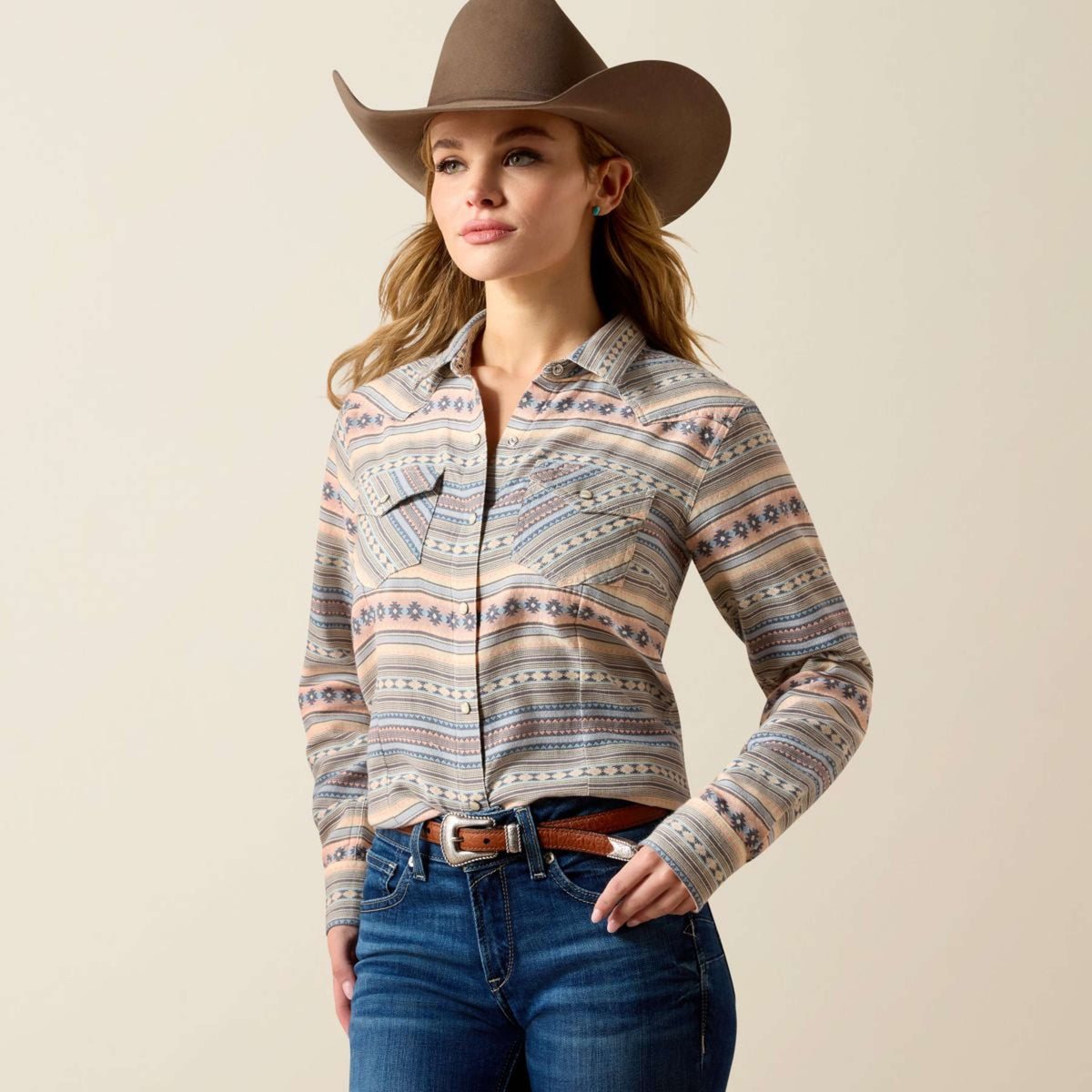 Ariat Blusa Arizona Western Mujer Ombre Blue Southwest