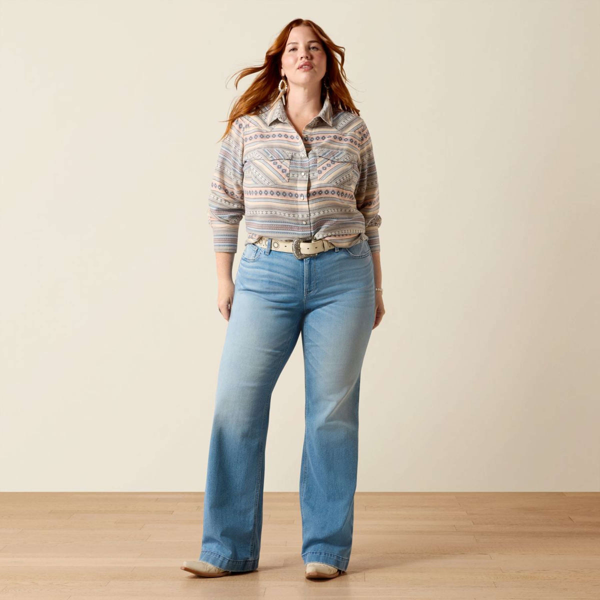 Ariat Blusa Arizona Western Mujer Ombre Blue Southwest