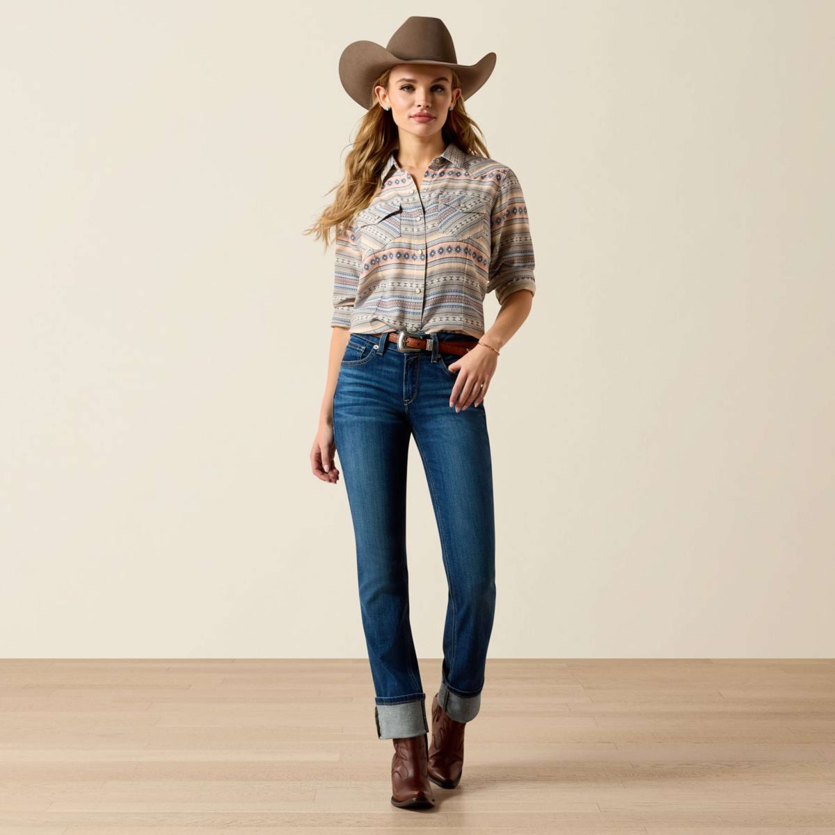 Ariat Blusa Arizona Western Mujer Ombre Blue Southwest