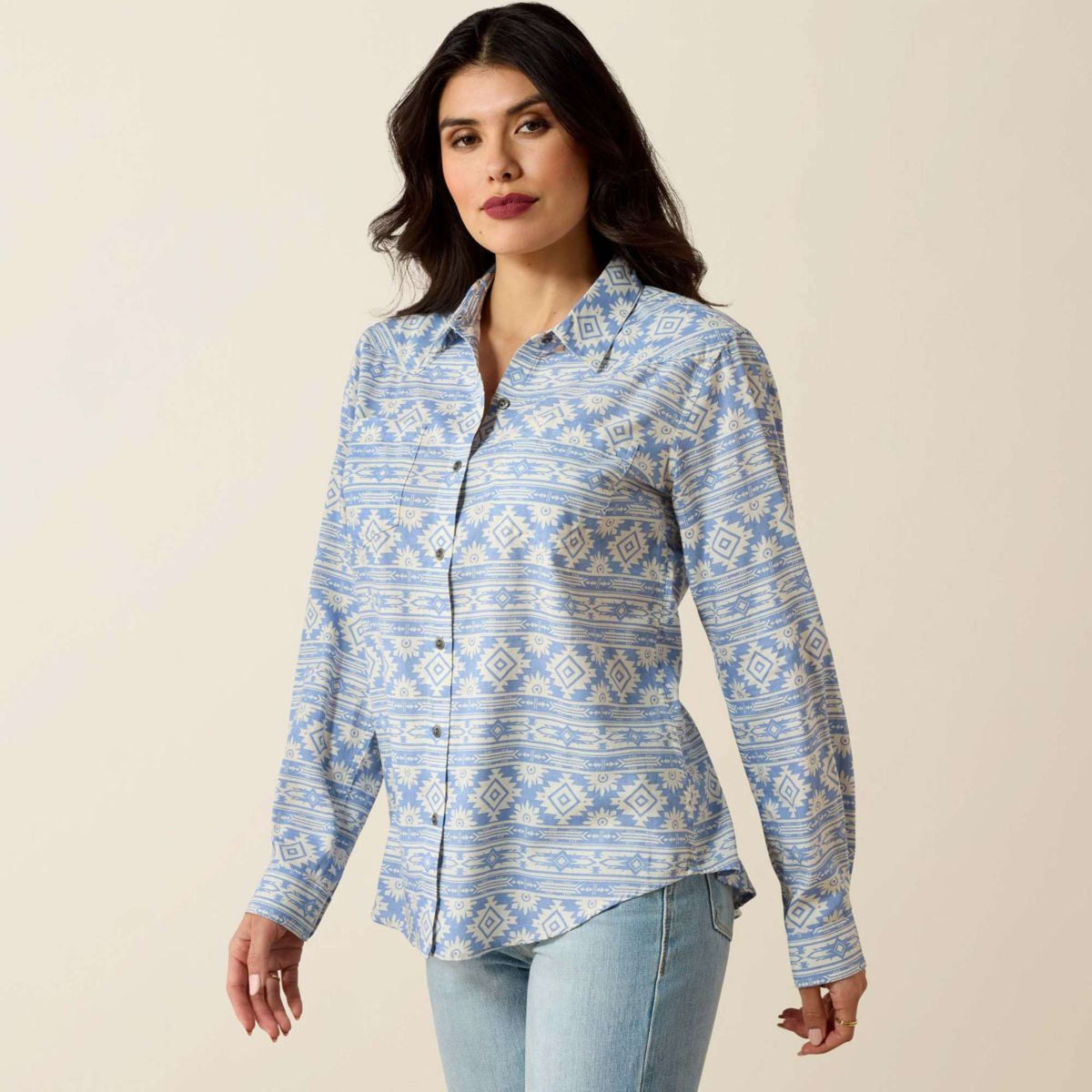 Ariat Blusa Billie Jean Mujer Ashleigh Blue Crystal Southwes