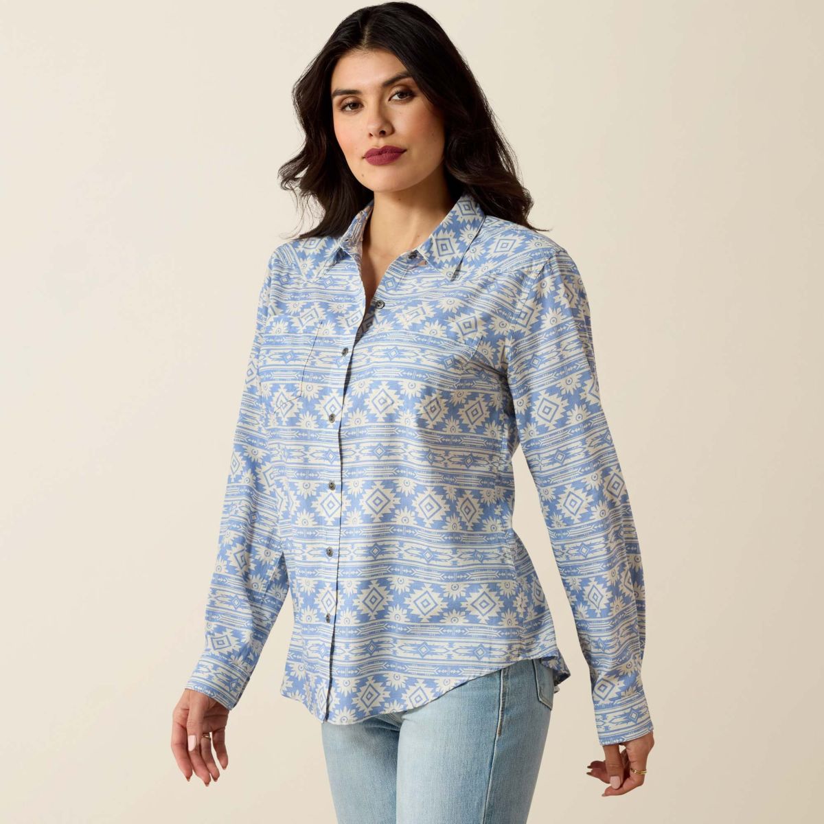 Ariat Blusa Billie Jean Mujer Ashleigh Blue Crystal Southwes