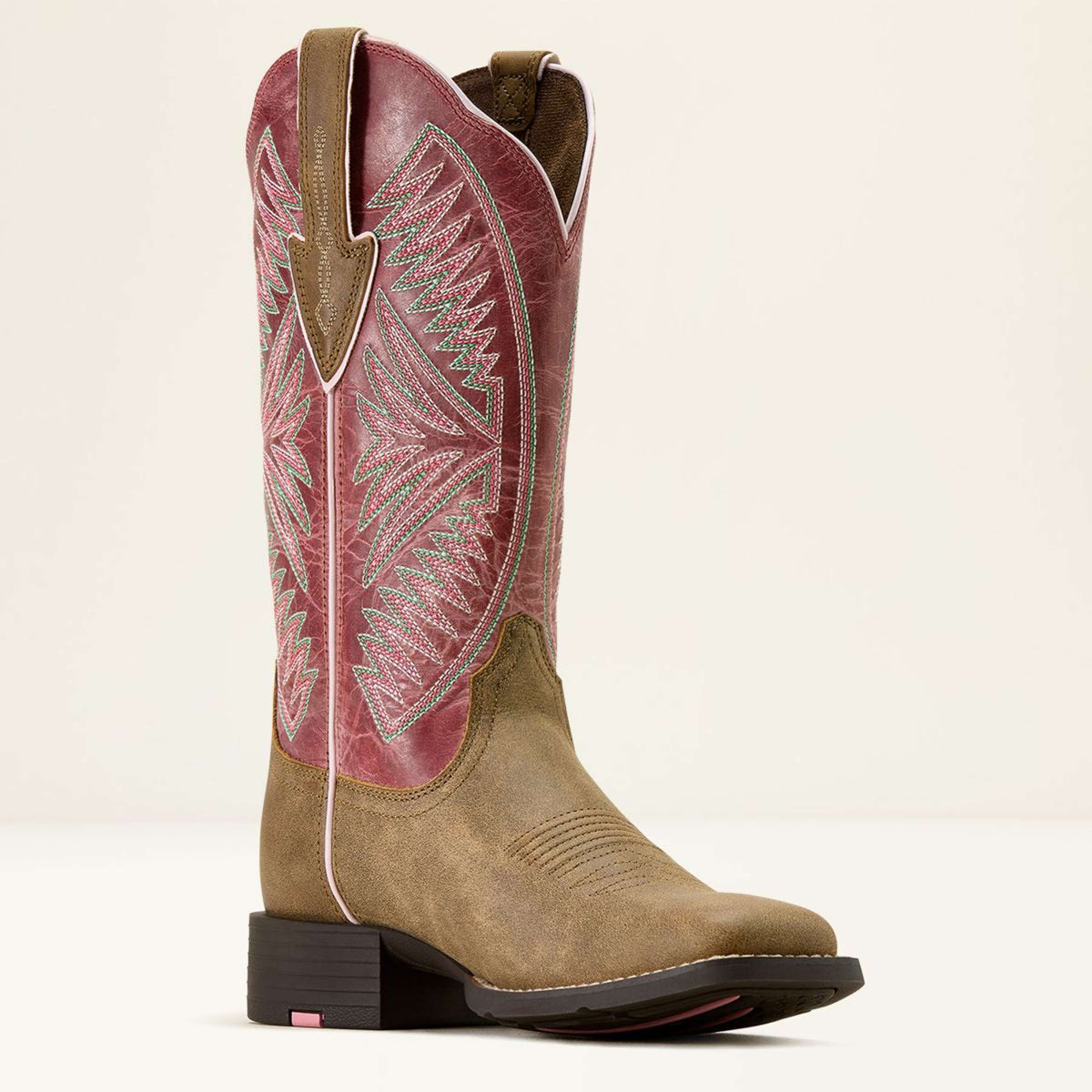 Ariat Botas Western Round Up Ruidoso Mujer Brown Bomber/Dusty Rose