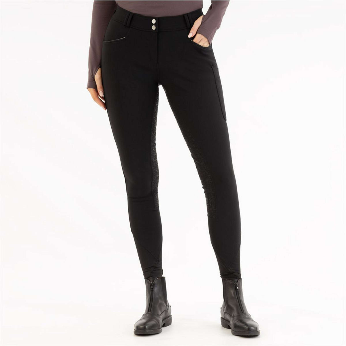 BR Pantalón de Equitación AW25 Softshell Jude Asiento de silicona para damas Meteorite