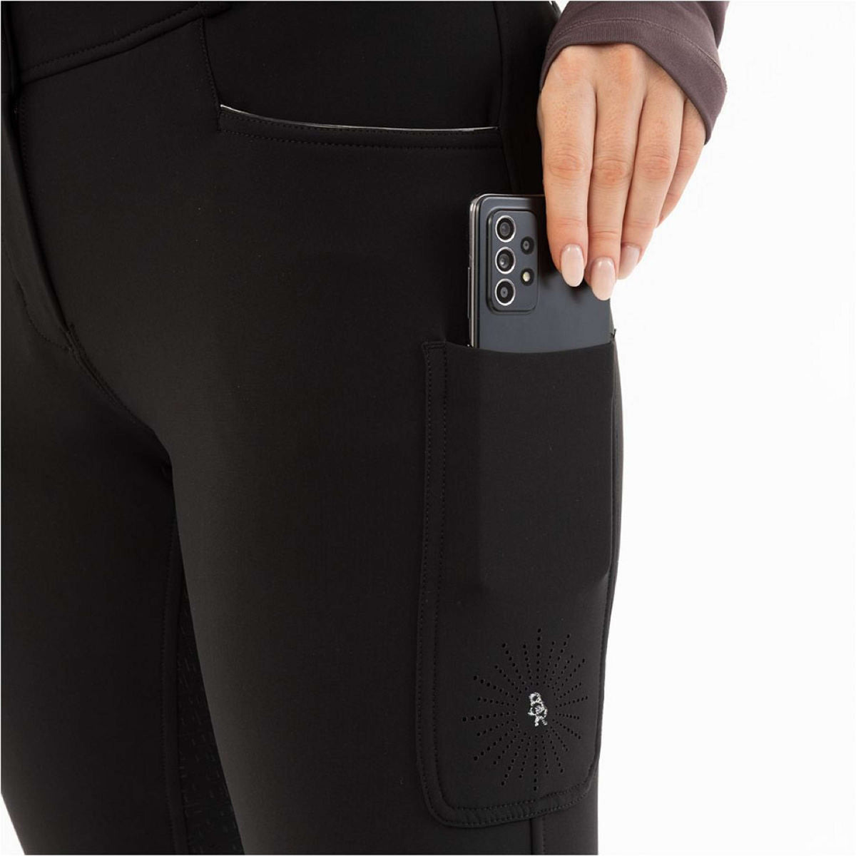 BR Pantalón de Equitación AW25 Softshell Jude Asiento de silicona para damas Meteorite