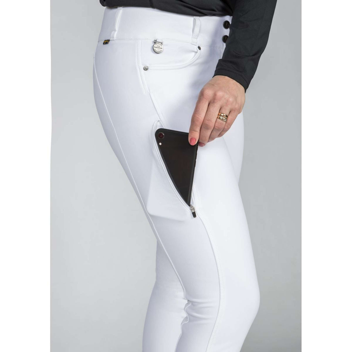 Back on Track Pantalón de Equitación Julia Knee Grip Blanco