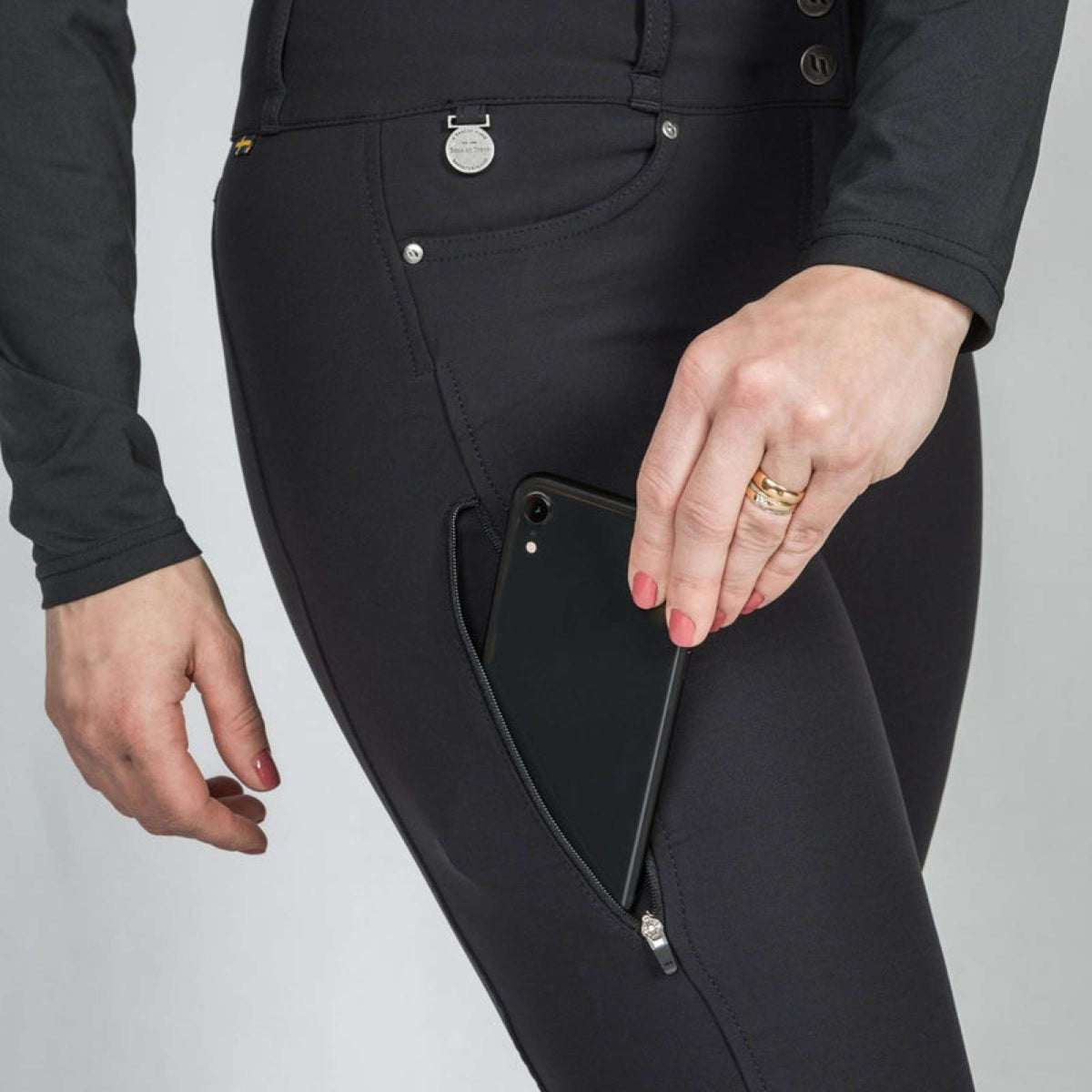 Back on Track Pantalón de Equitación Julia Knee Grip Negro