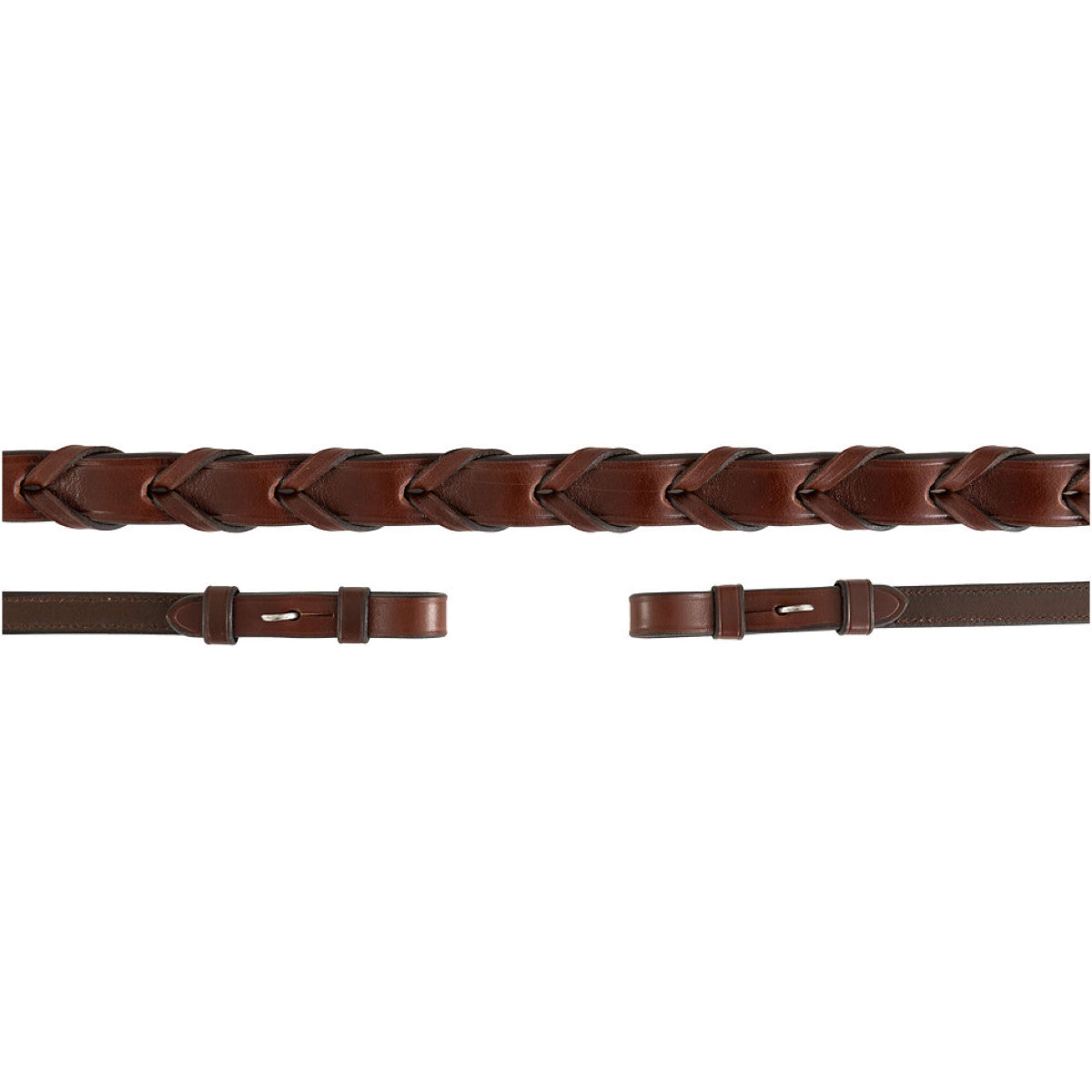 BR Riendas Hunter Cuero Trenzado Roble/Plata