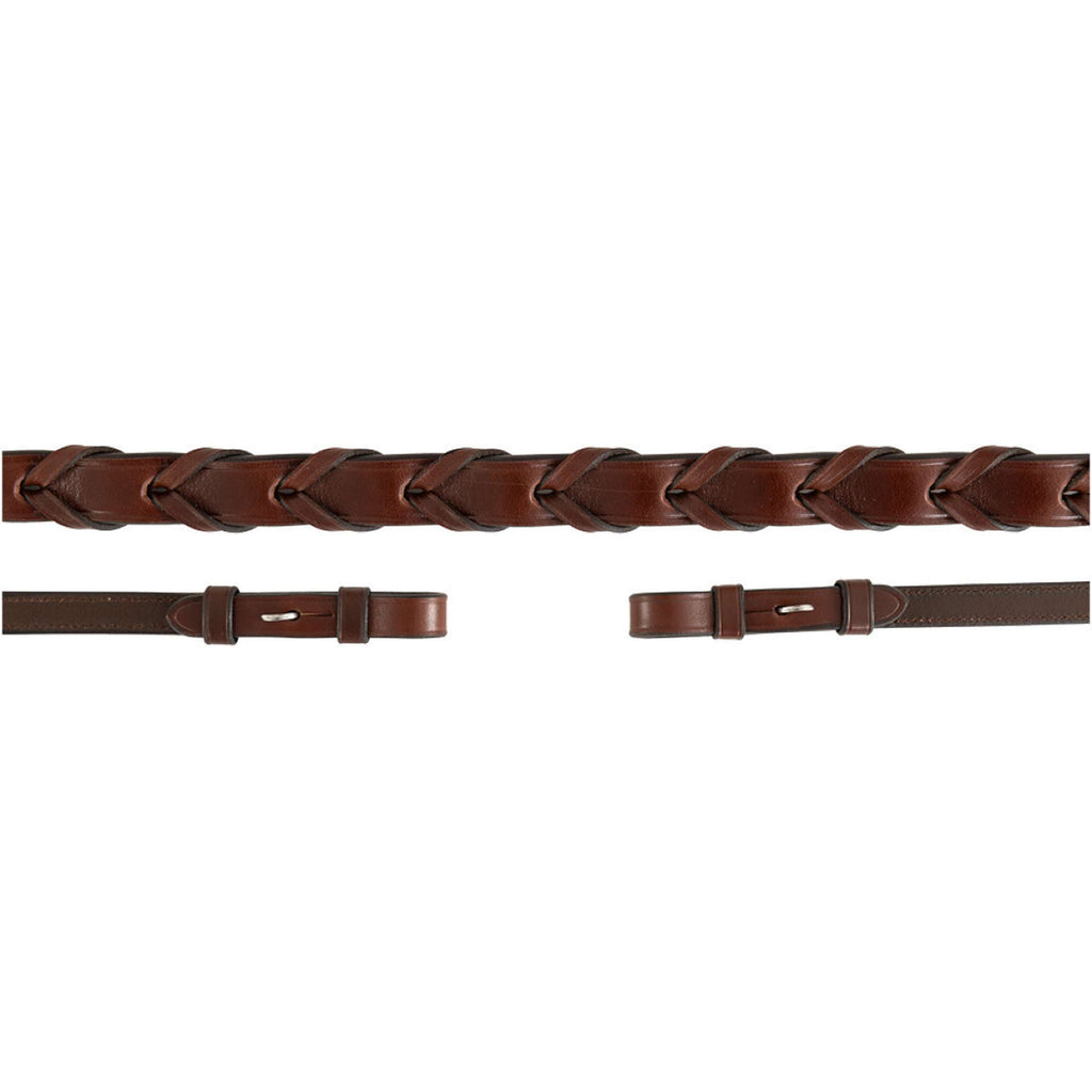BR Riendas Hunter Cuero Trenzado Roble/Plata