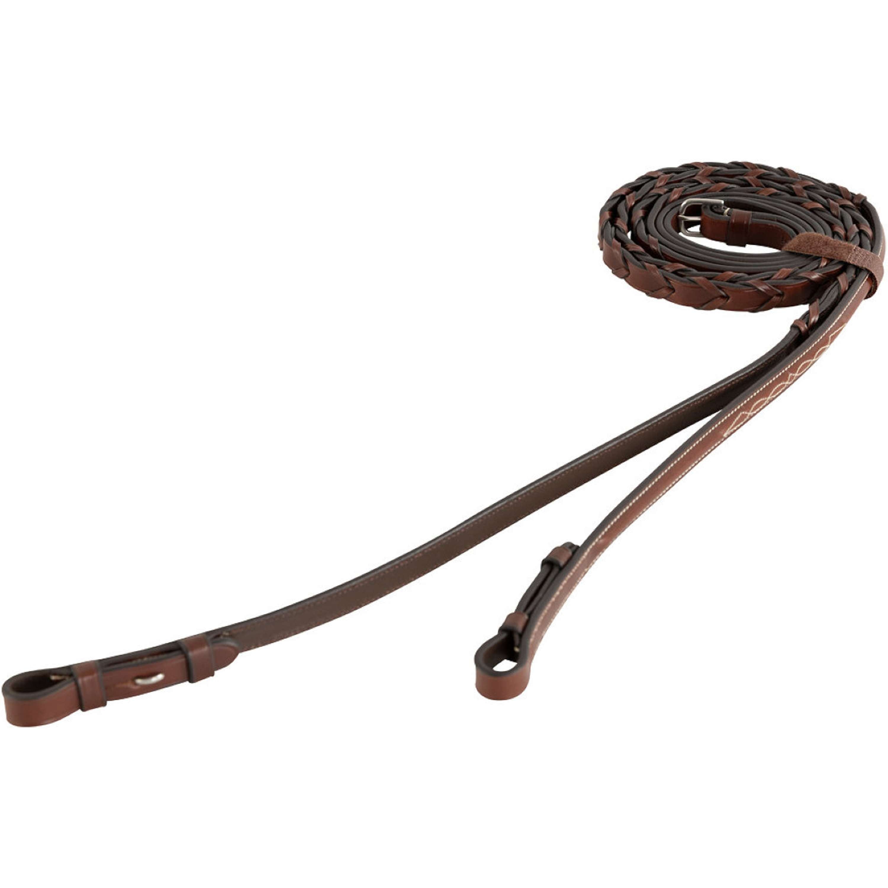 BR Riendas Hunter Cuero Trenzado Roble/Plata