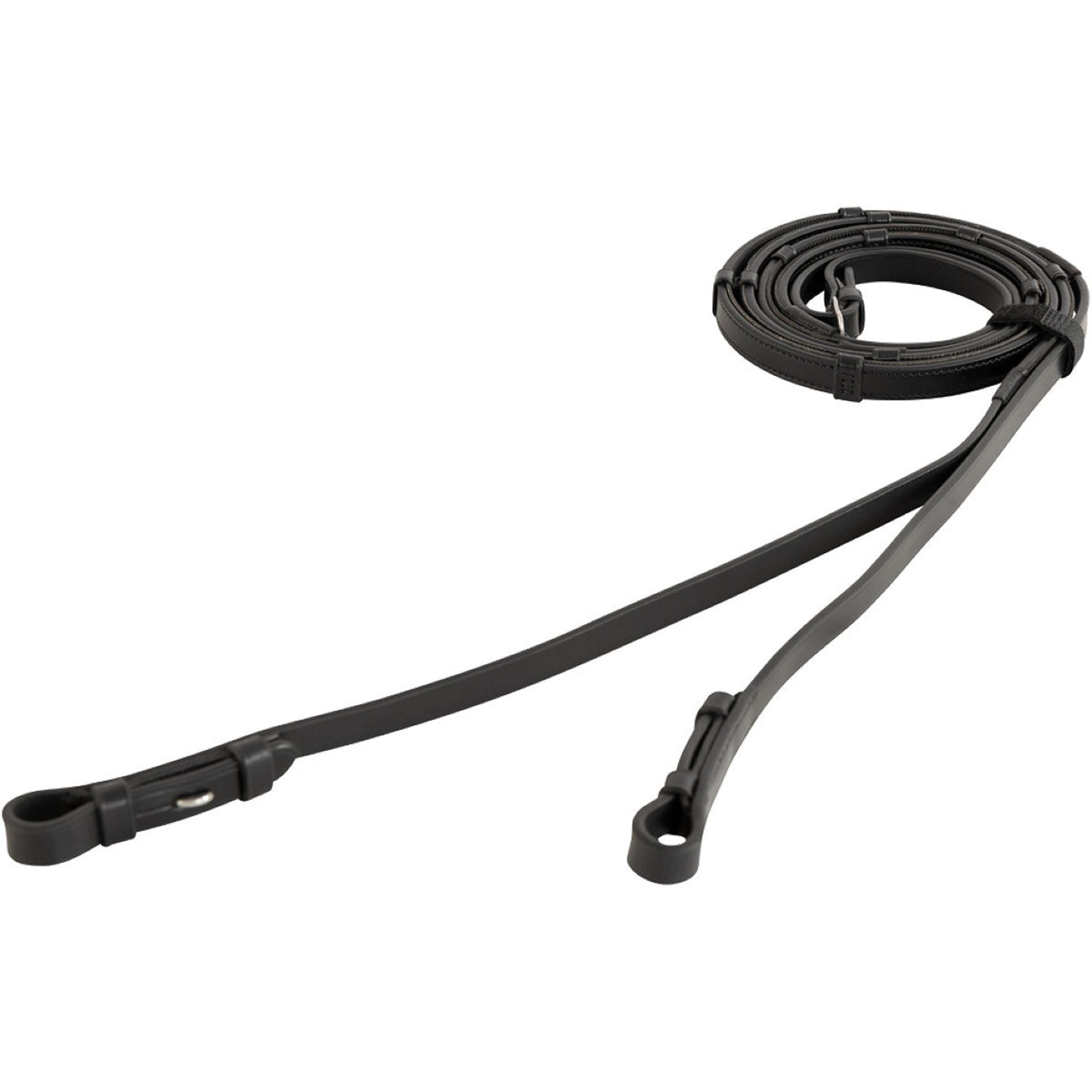 BR Riendas Cuero con Tapones Negro/Plata