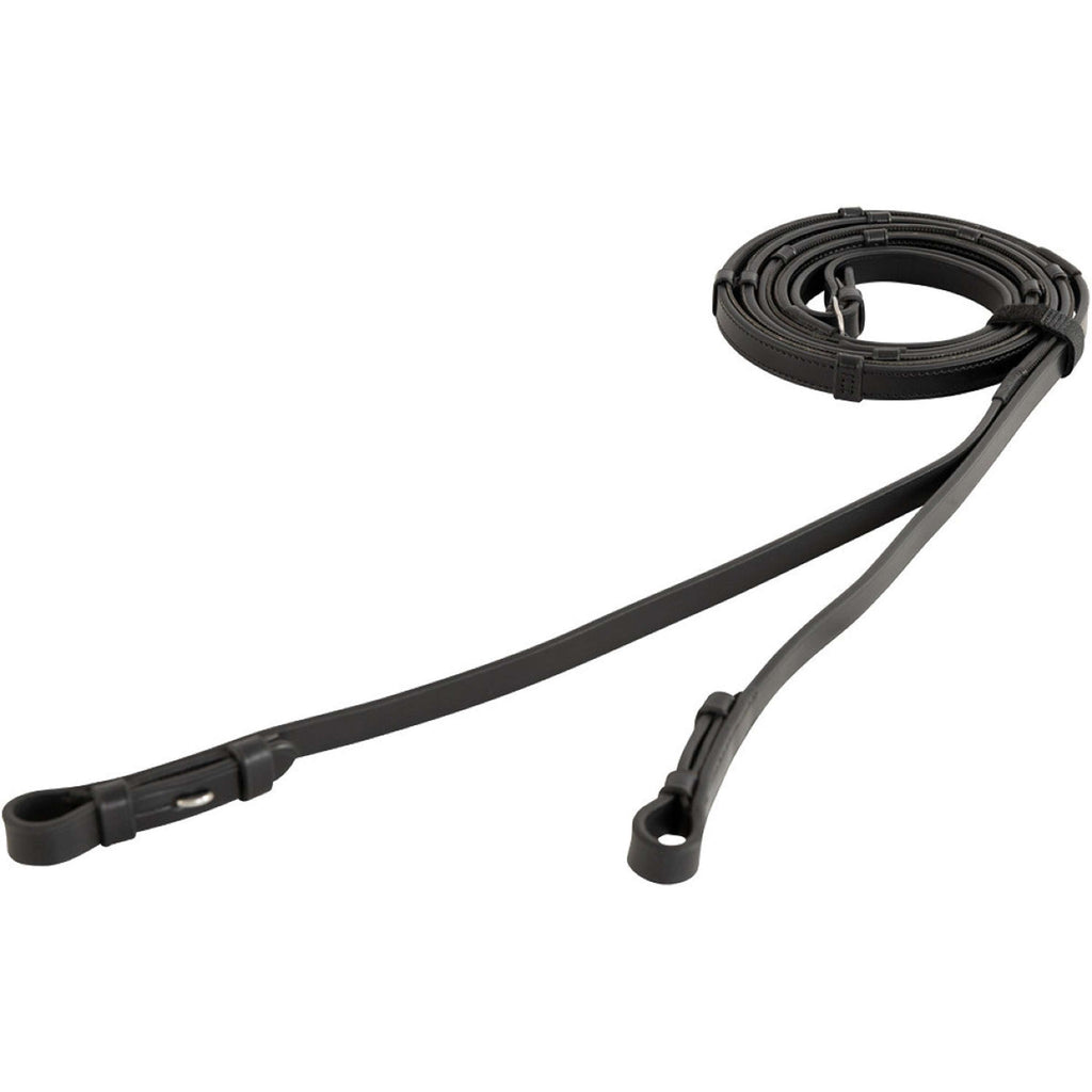 BR Riendas Cuero con Tapones Negro/Plata