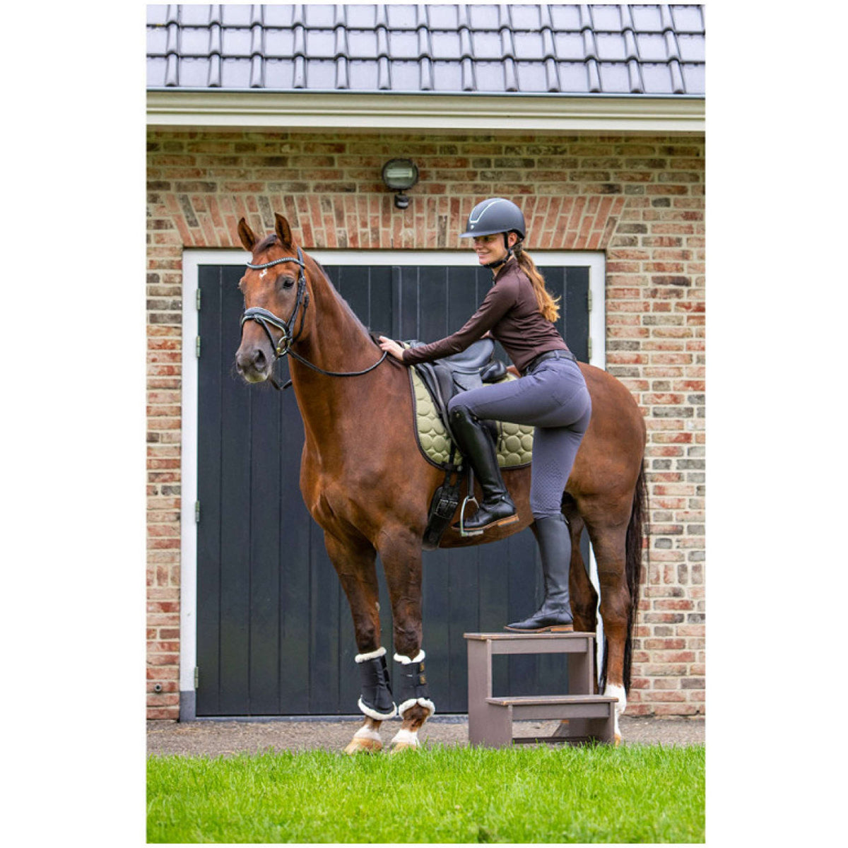 BR Casco de Equitación Omega painted Negro/Cromo