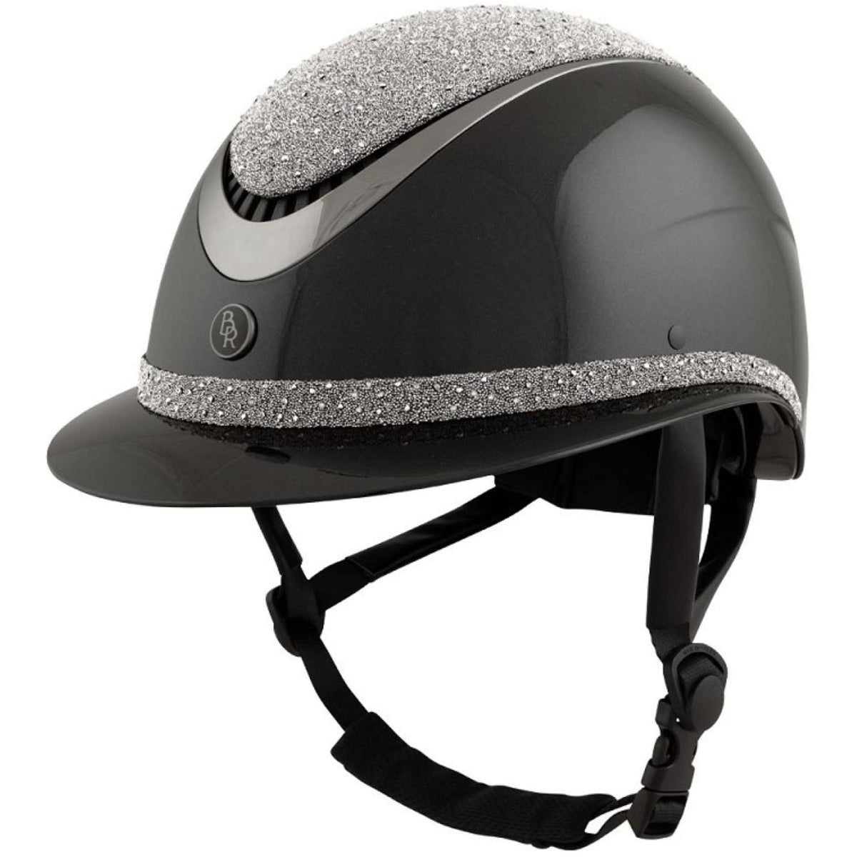 BR Casco Theta Plus Dazzling Glamourous Glossy Negro/Gunmetal