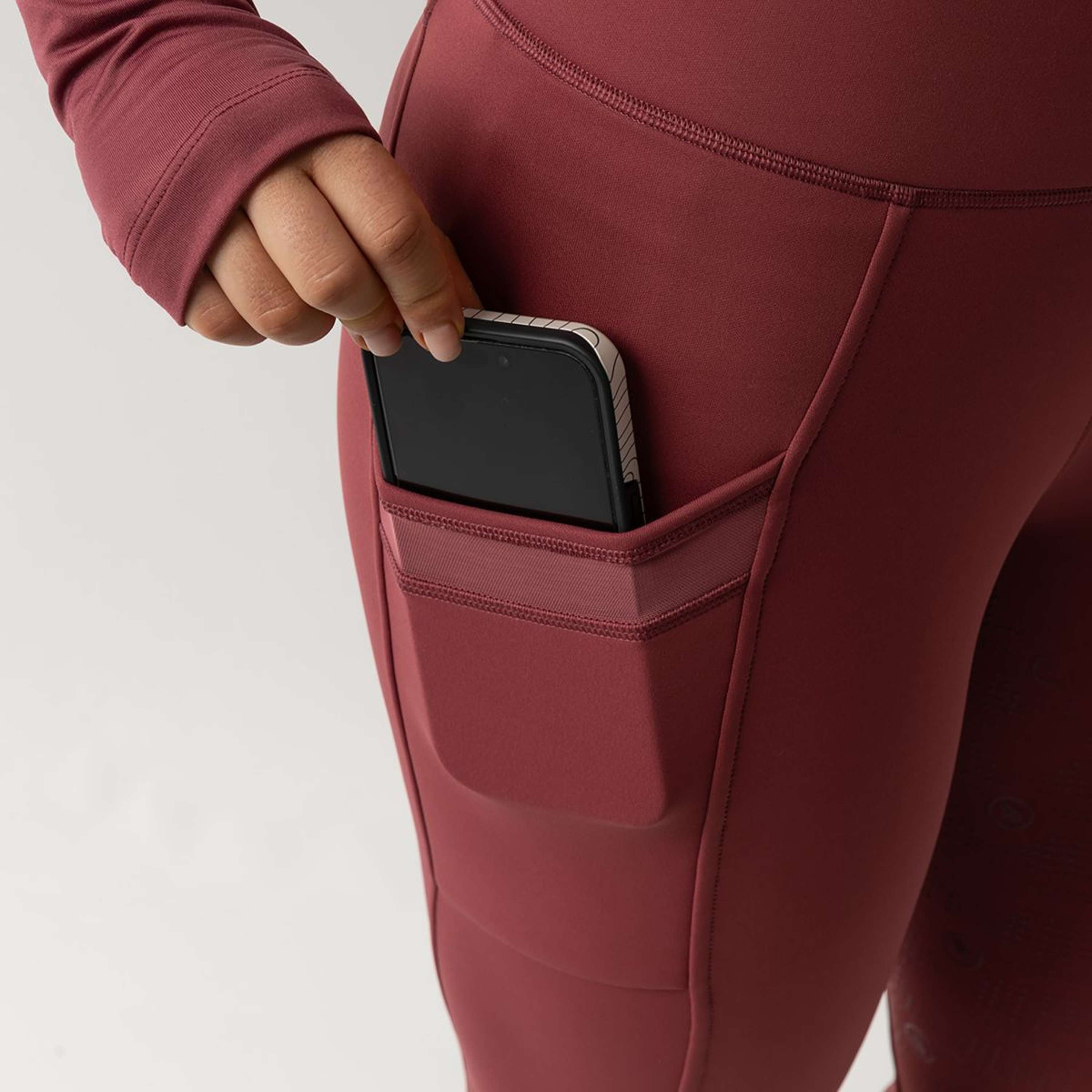 BR Legging de Equitación Lelie Full Grip Mujeres Maroon
