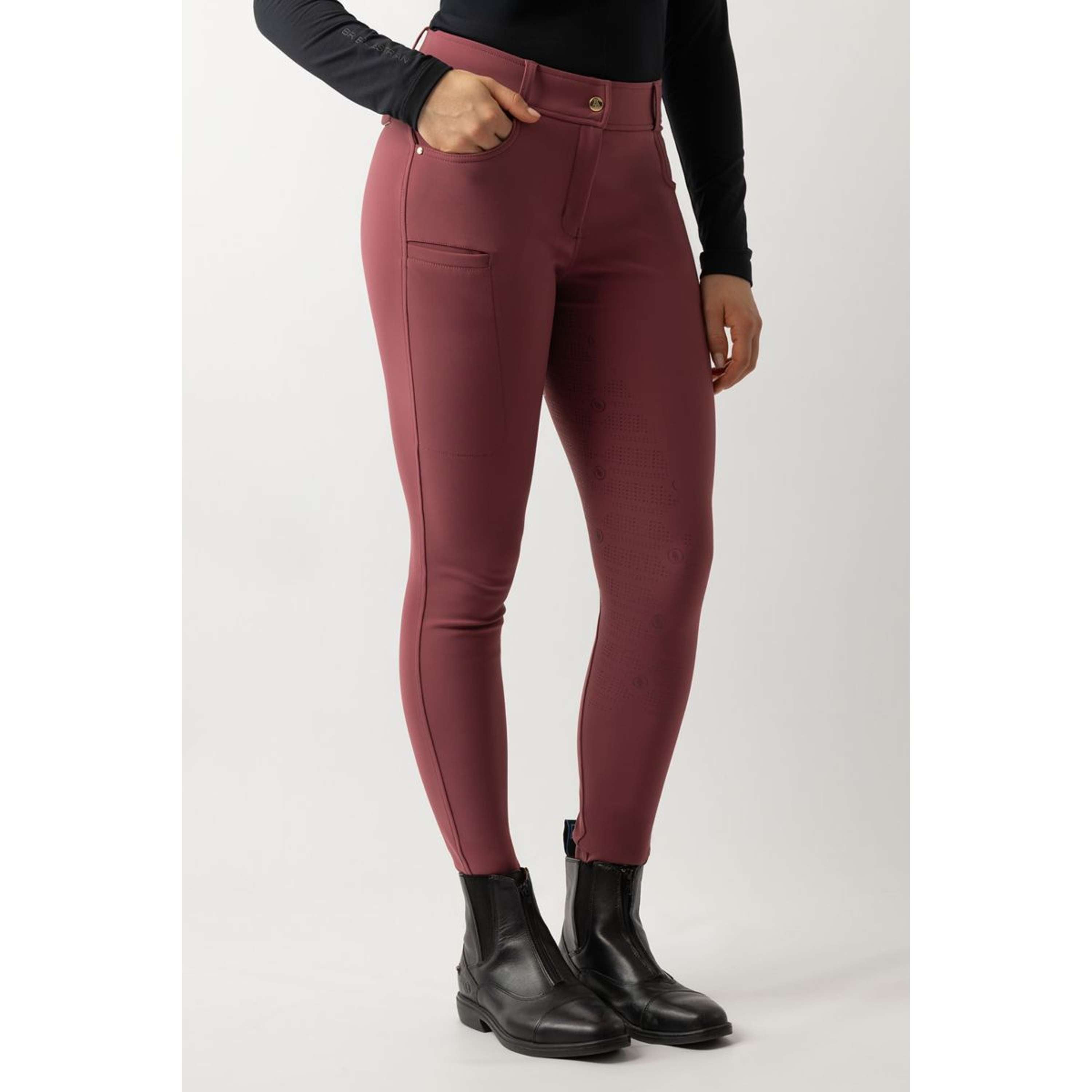 BR Legging de Equitación Lendsey Full Grip Mujeres Maroon