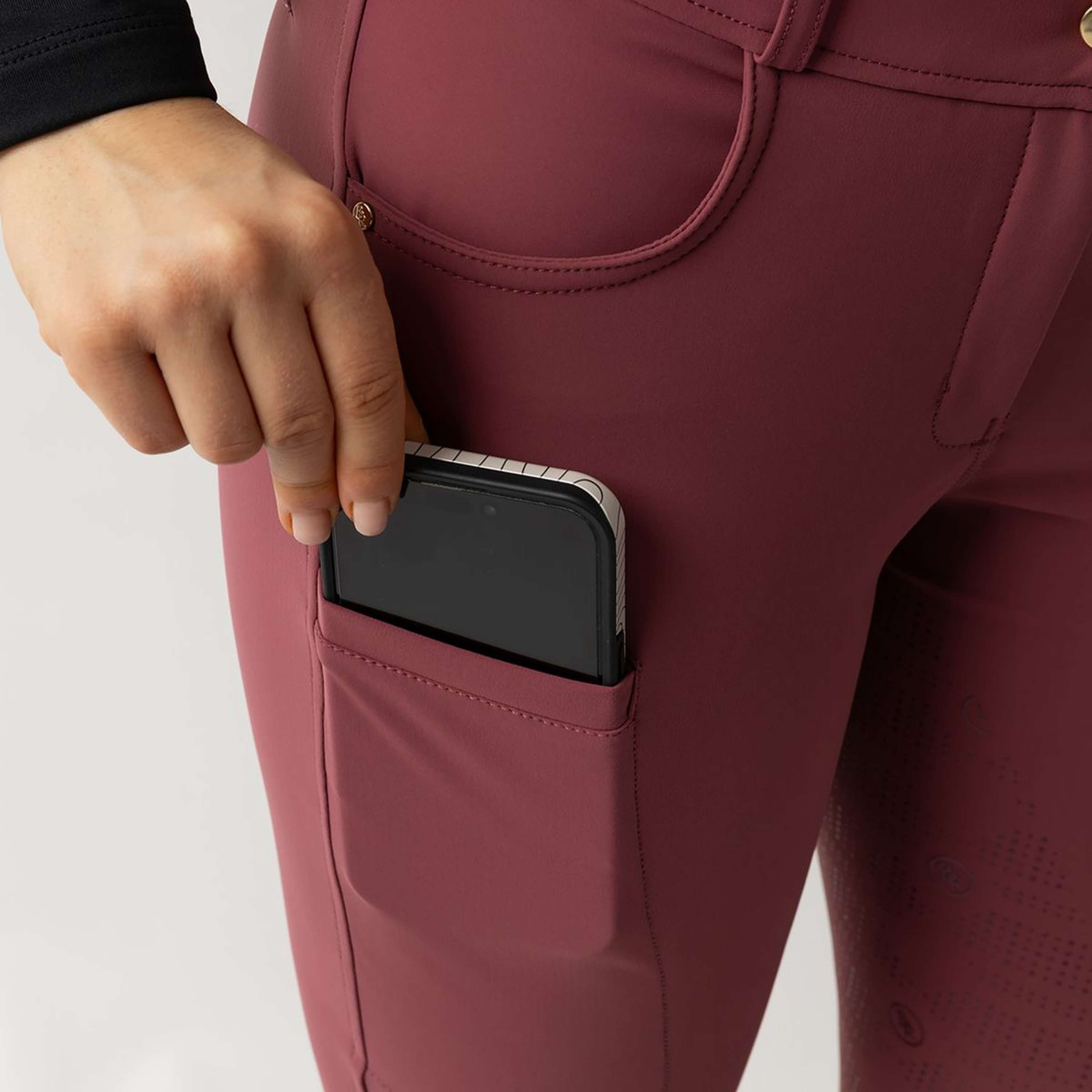 BR Legging de Equitación Lendsey Full Grip Mujeres Maroon