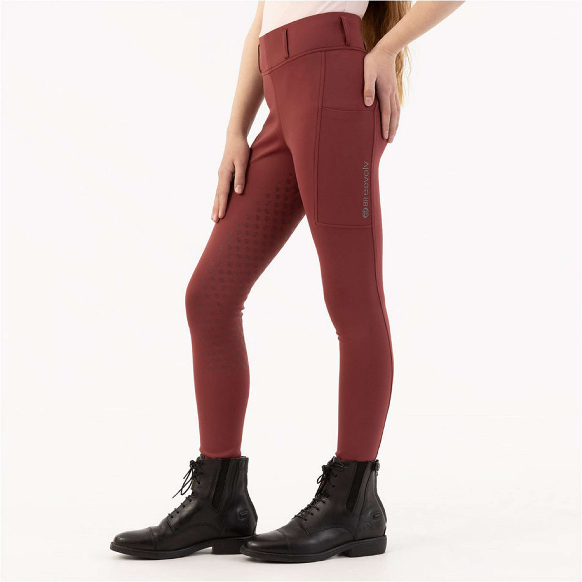 BR Legging de Equitación Eevolv Kika Kids Full Grip New Maroon