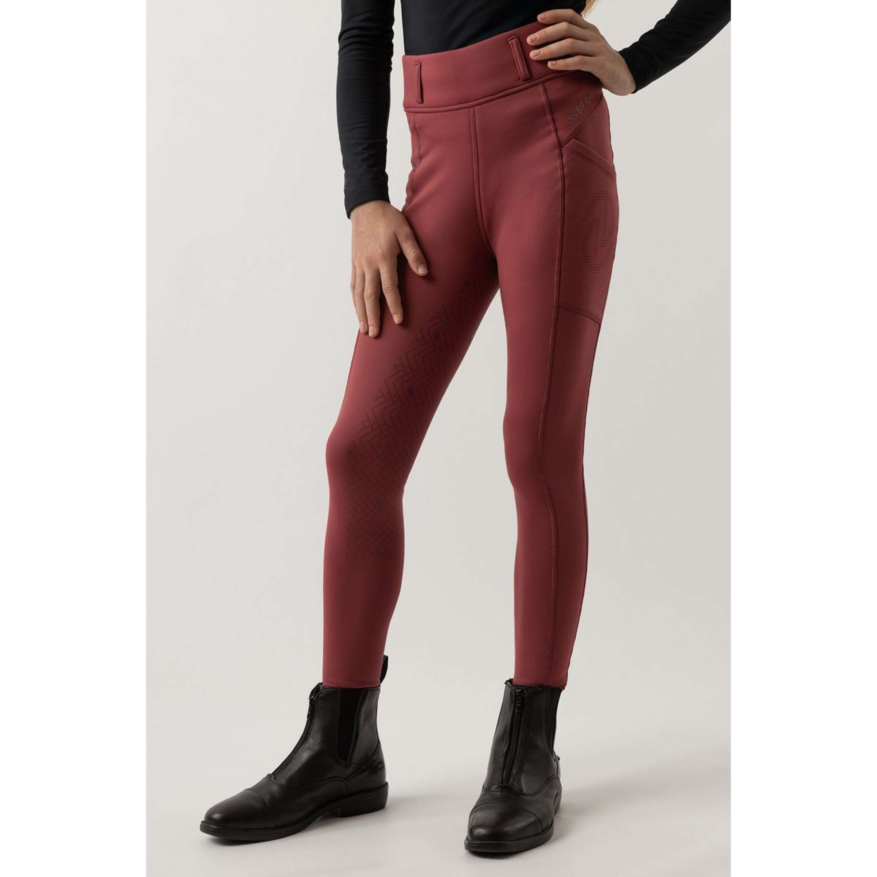 BR Legging de Equitación Eevolv Lenny Full Grip Niños Maroon