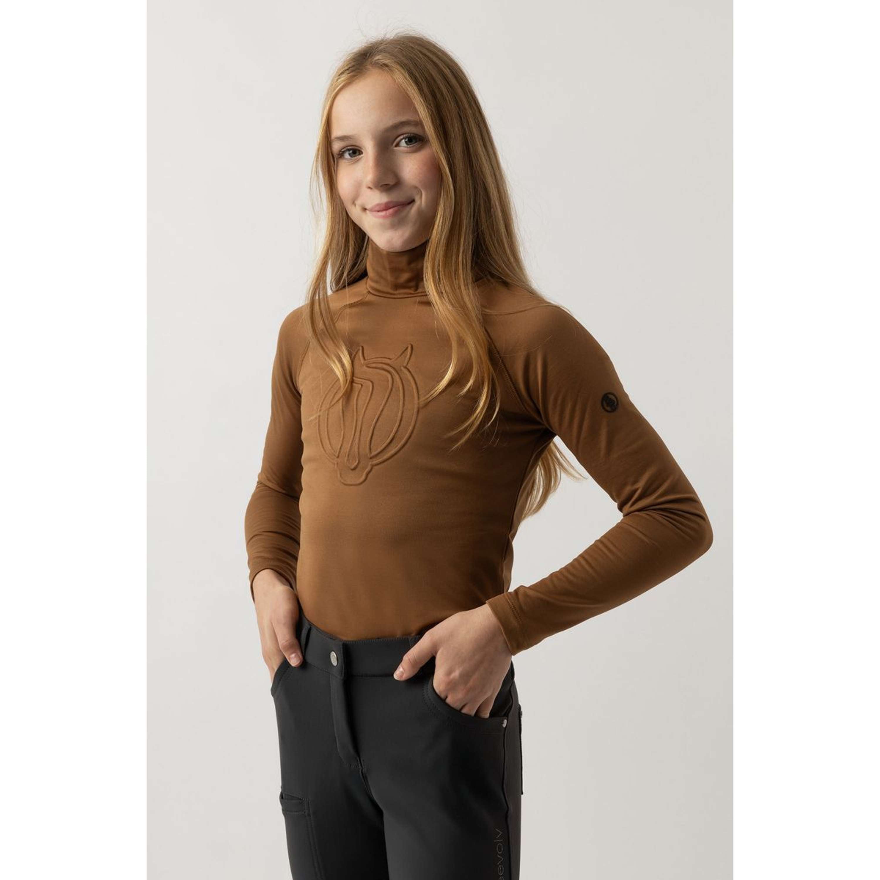 BR Jersey de Cuello Alto Eevolv Linn Niños Cognac Ochre