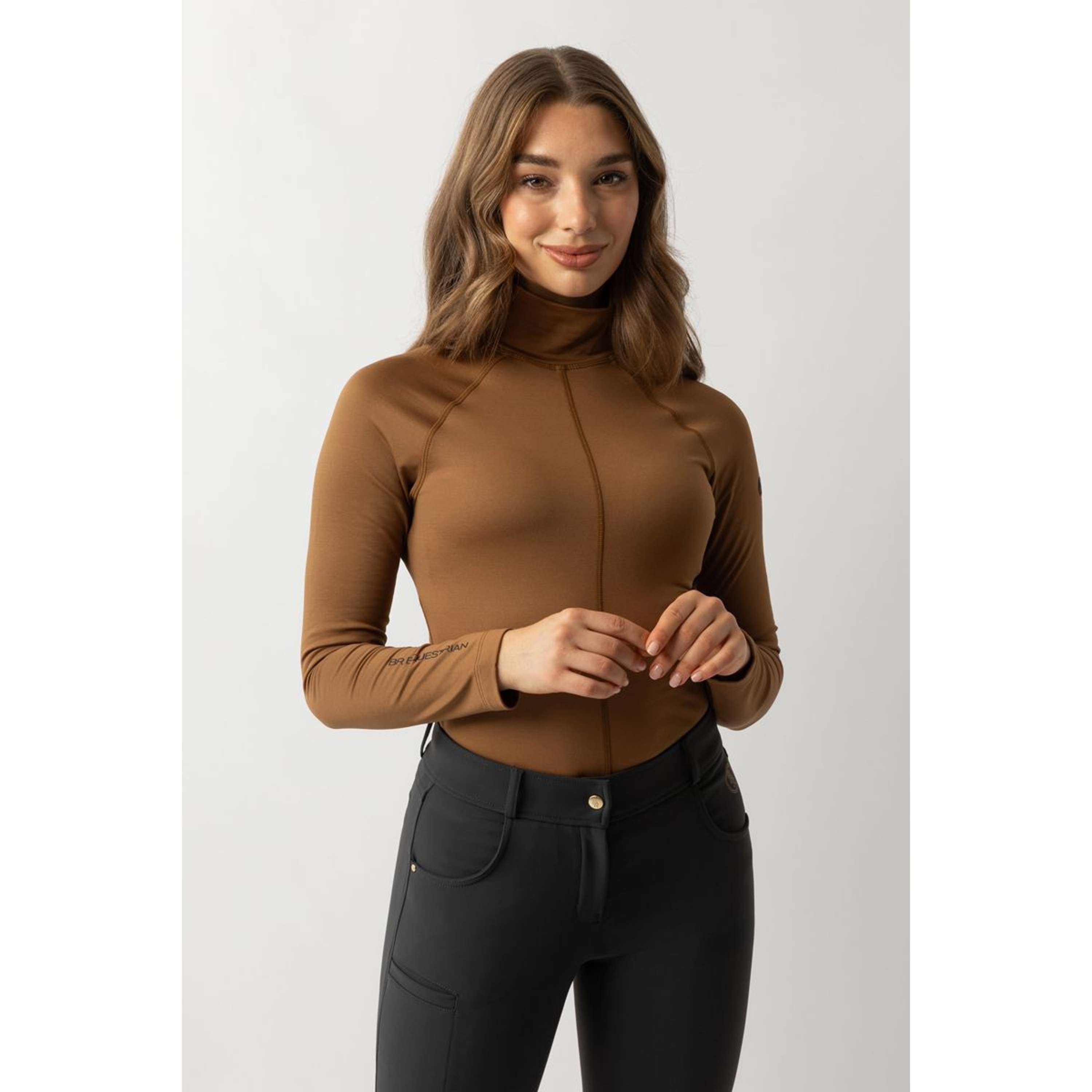 BR Jersey de Cuello Alto Leonel Mujer Cognac Ochre