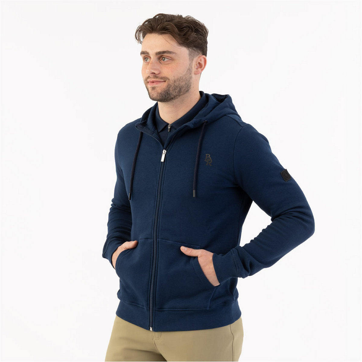 BR Sudadera con capucha y cremallera Keanu Hombres Pageant Blue