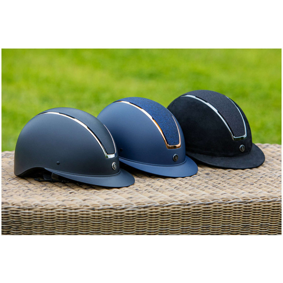 BR Casco de Equitación Omega Painted Glitter Navy/Rose