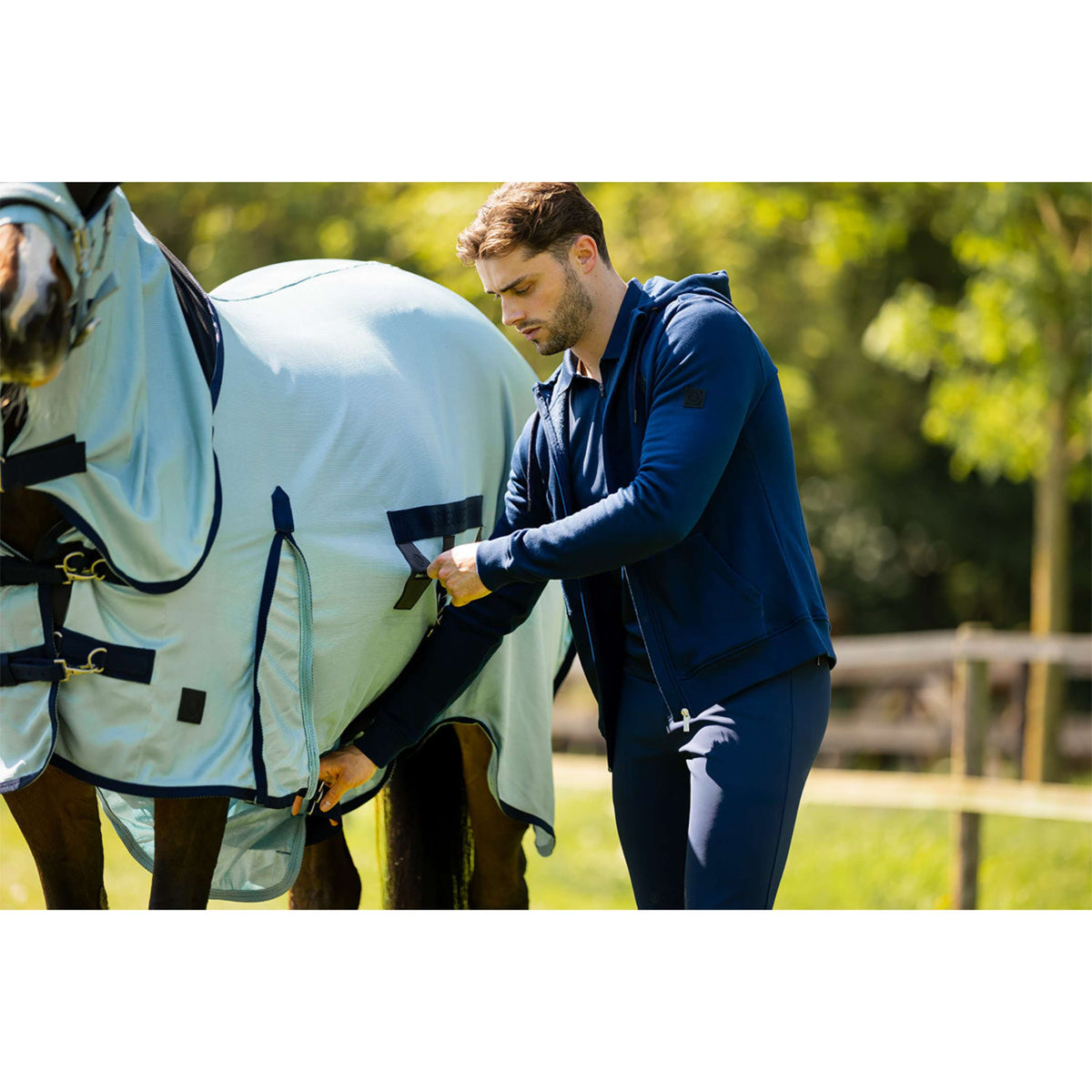 BR Sudadera con capucha y cremallera Keanu Hombres Pageant Blue