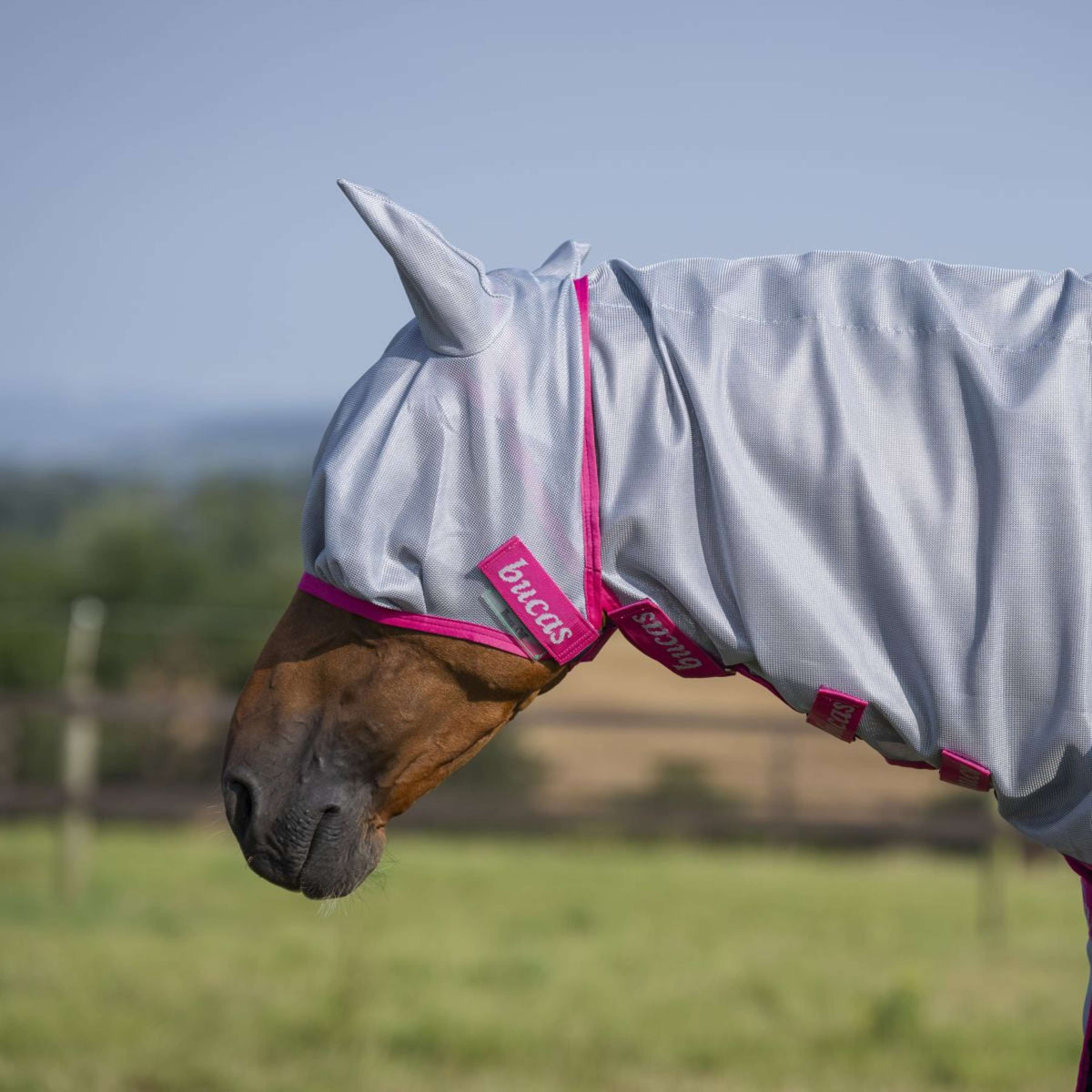 Bucas Buzz-Off Fly Mask Blue/Blossom
