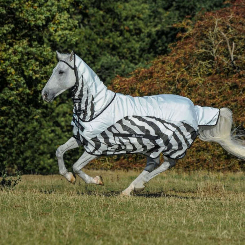 Bucas Manta Antimoscas Buzz-Off Rain & Neck Zebra
