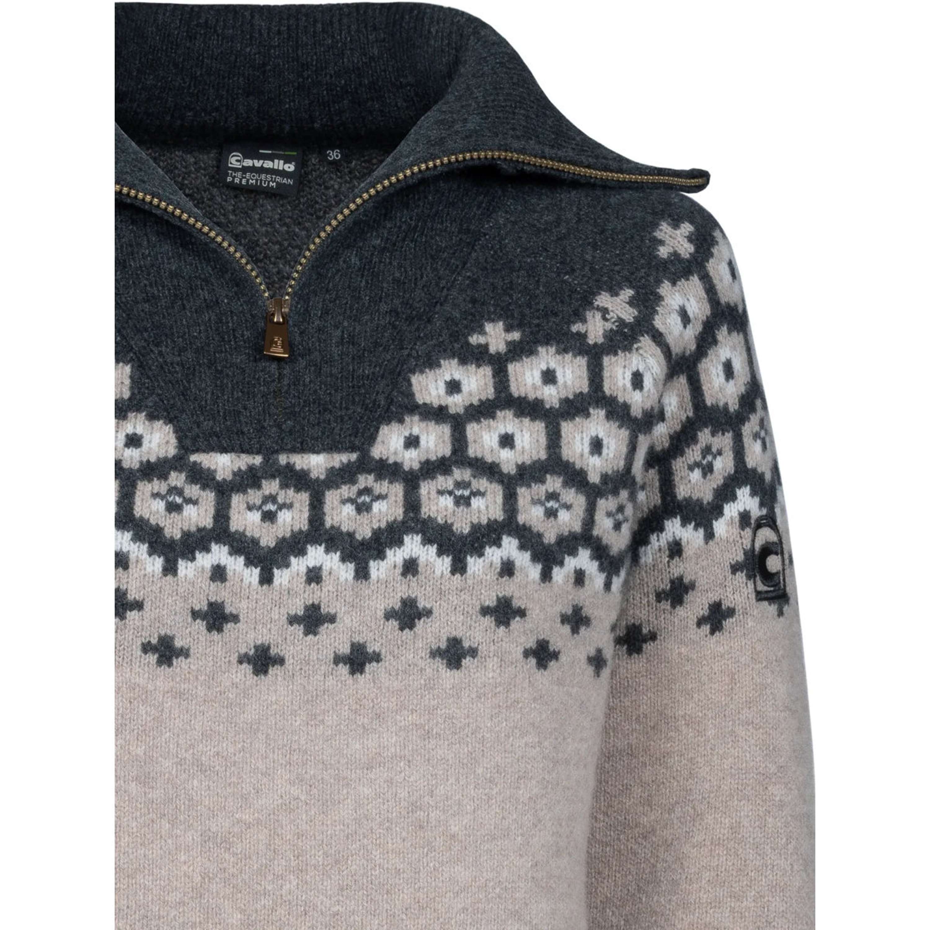 Cavallo Pullover Cavalleara con Cremallera Peanut
