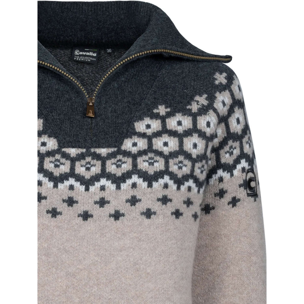 Cavallo Pullover Cavalleara con Cremallera Peanut