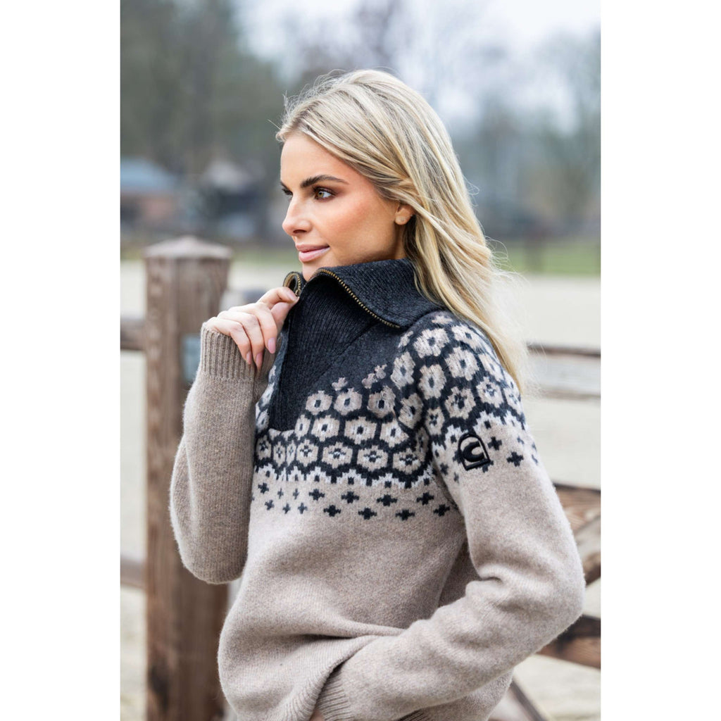 Cavallo Pullover Cavalleara con Cremallera Peanut