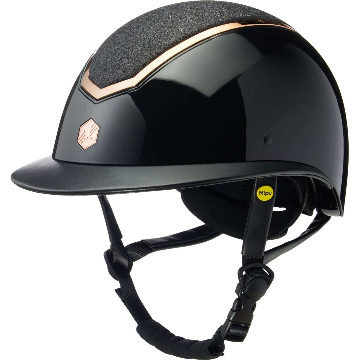 Charles Owen Gorra Kylo Sparkly Wide Peak MIPS Black Gloss/Rose Gold