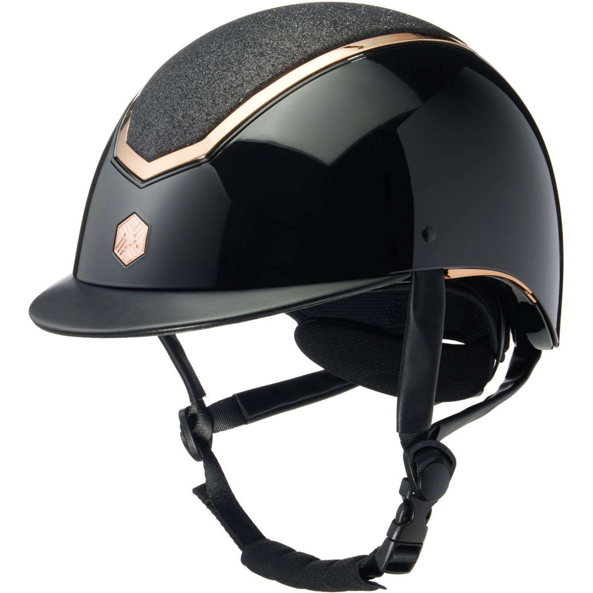 Charles Owen Gorra Kylo Sparkly Black Gloss/Rose Gold