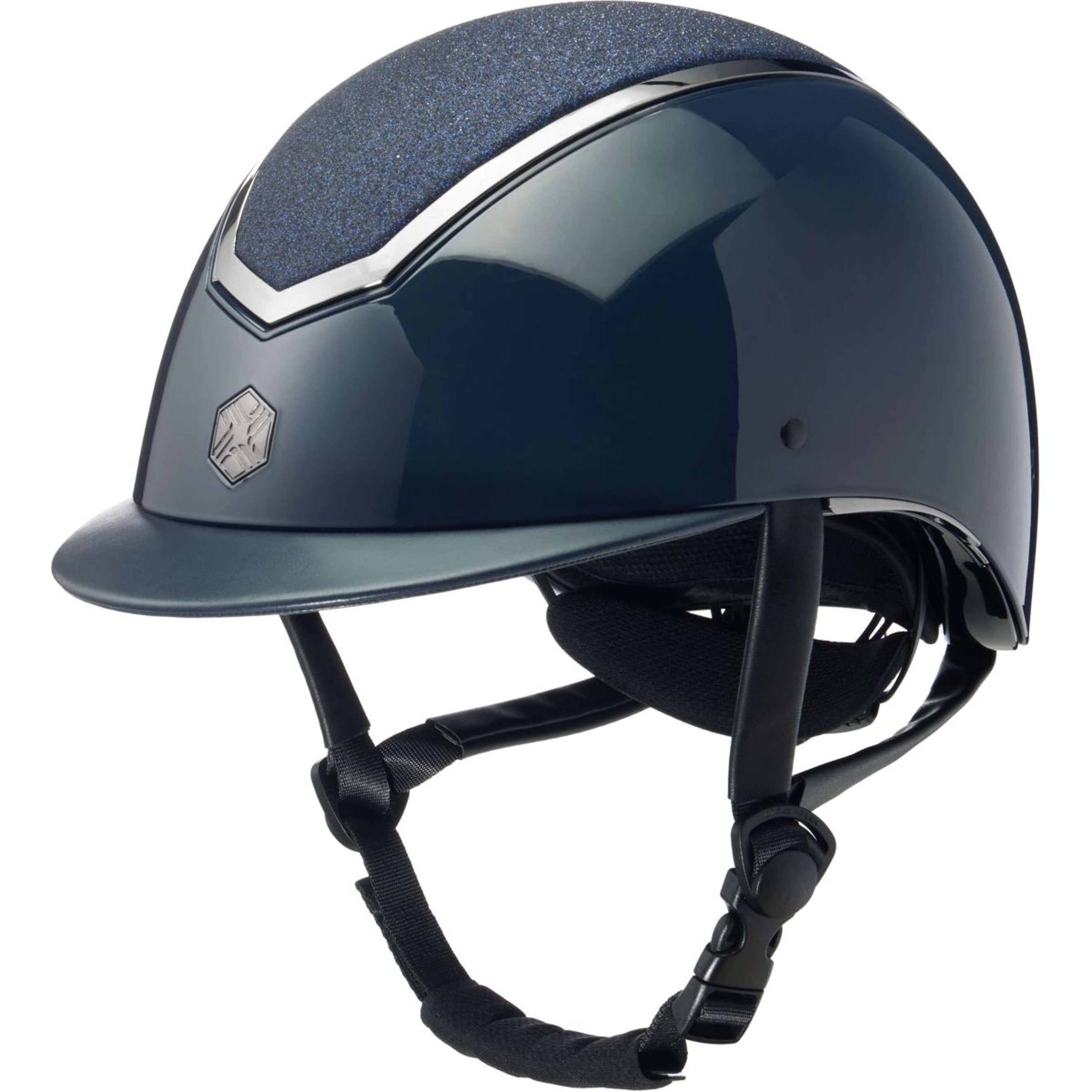 Charles Owen Casco Kylo Sparkly Navy Gloss/Pewter Charles Owen Casco Kylo Sparkly Navy Gloss/Pewter