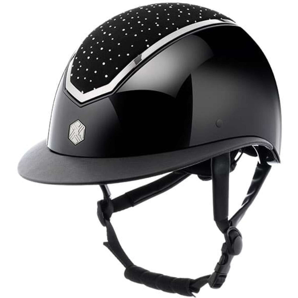 Charles Owen Casco Kylo Crystal Wide Peak Black Gloss/Chrome