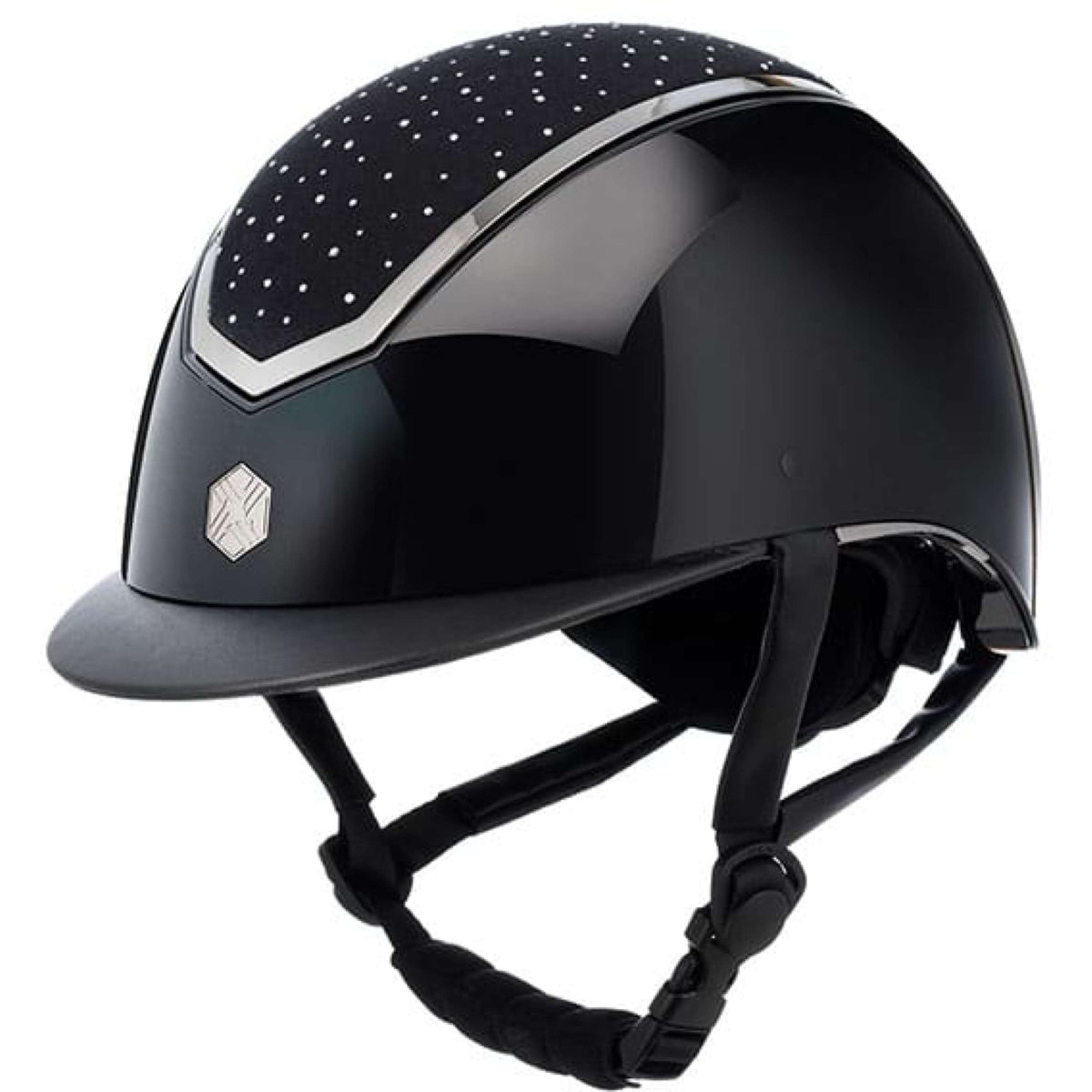 Charles Owen Casco Kylo Crystal Black Gloss/Chrome Charles Owen Casco Kylo Crystal Black Gloss/Chrome