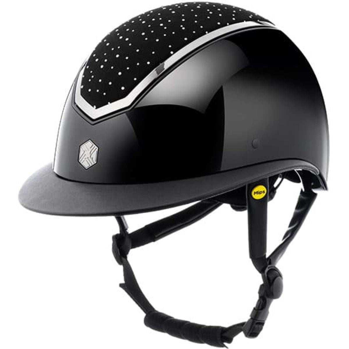 Charles Owen Casco Kylo Crystal Wide Peak MIPS Black Gloss/Chrome