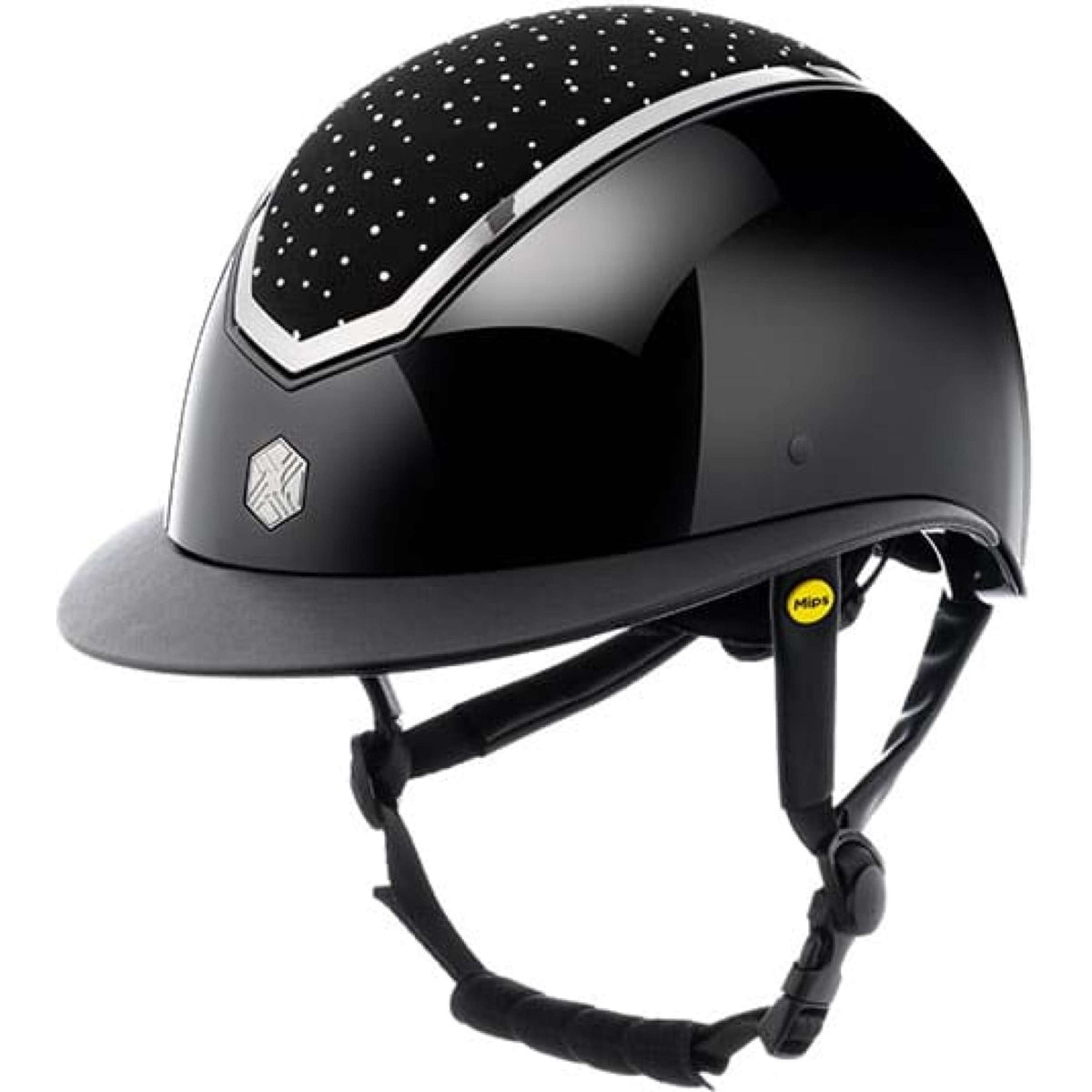 Charles Owen Casco Kylo Crystal Wide Peak MIPS Black Gloss/Chrome Charles Owen Casco Kylo Crystal Wide Peak MIPS Black Gloss/Chrome